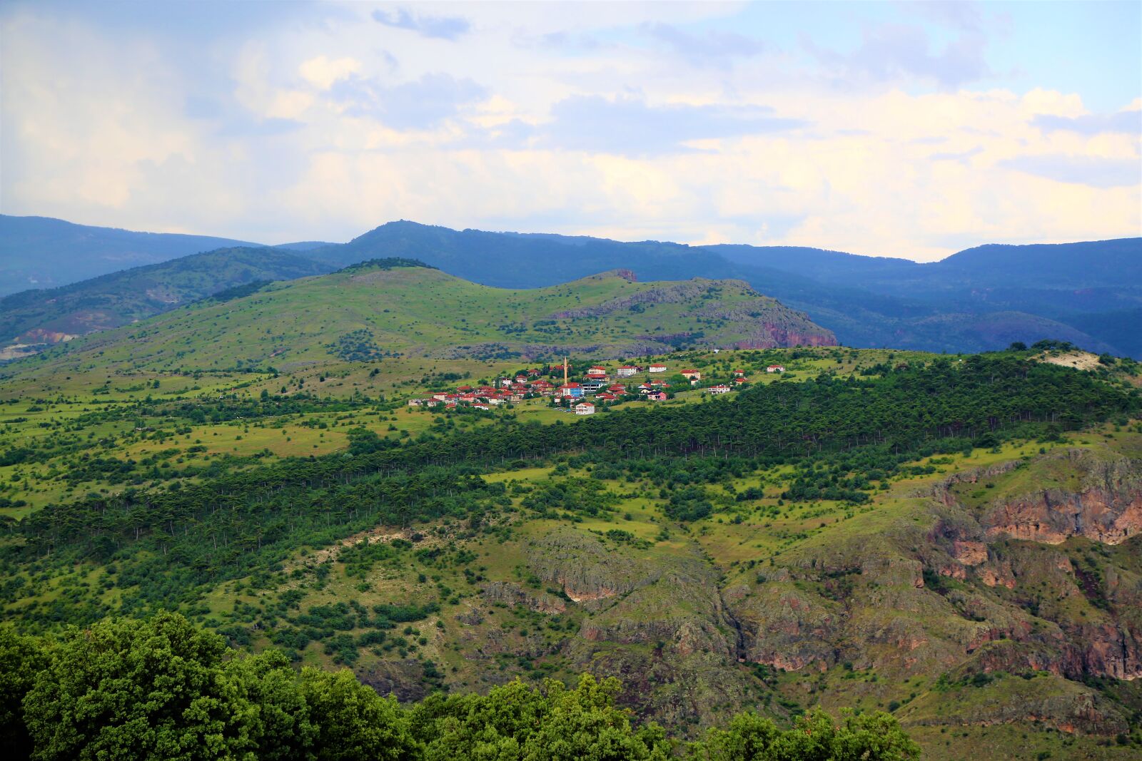 Canon EF 24-105mm F4L IS USM sample photo. Landscape, village, forest photography
