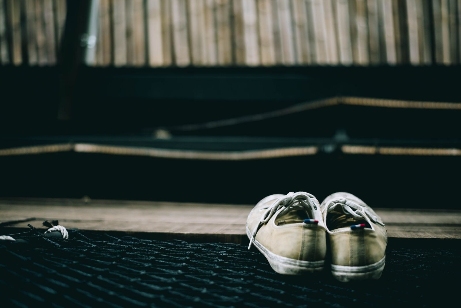 Nikon D750 sample photo. Shoes, rope, bamboo photography