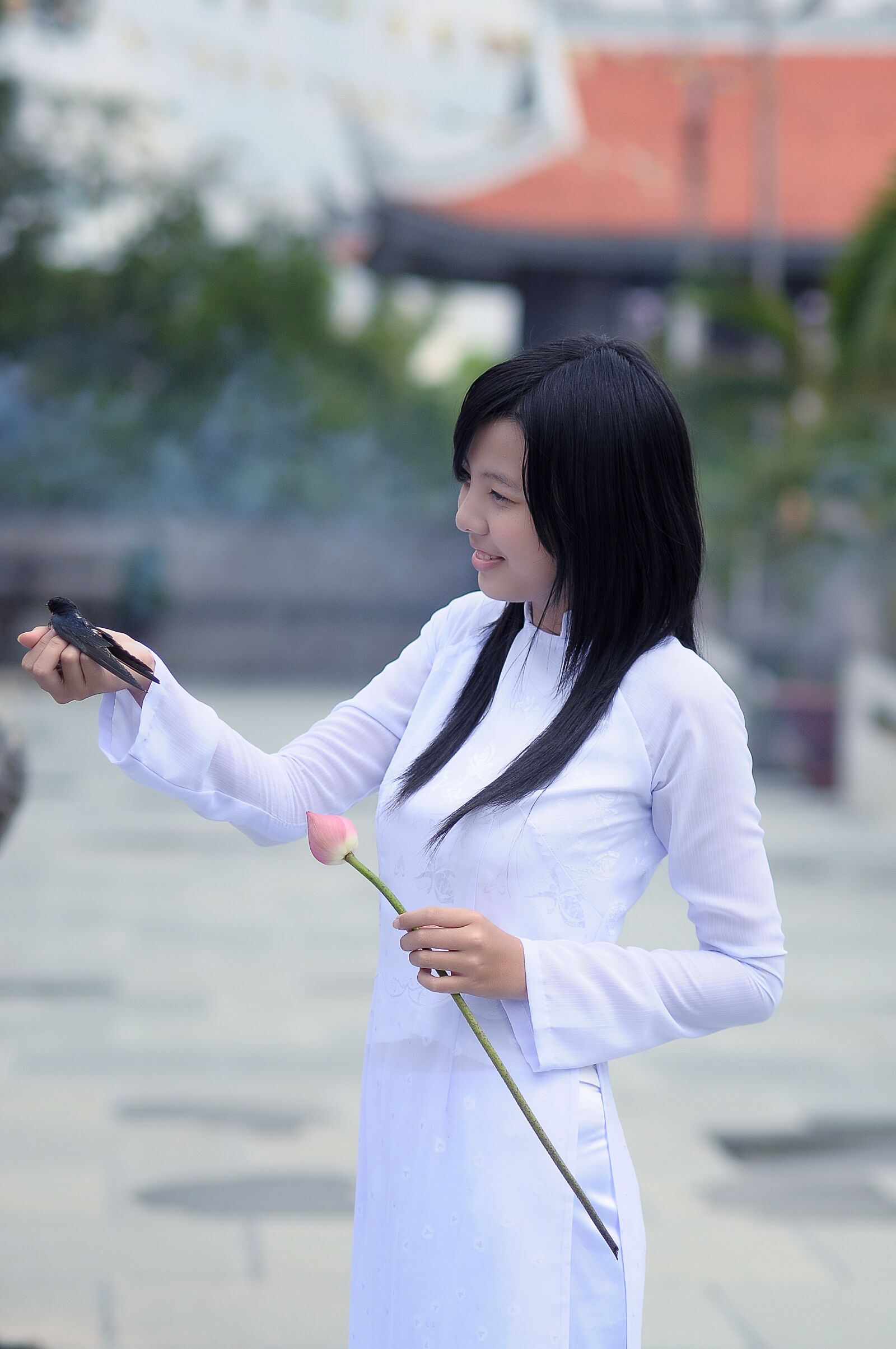Nikon D90 sample photo. Girl, white clothing, pretty photography