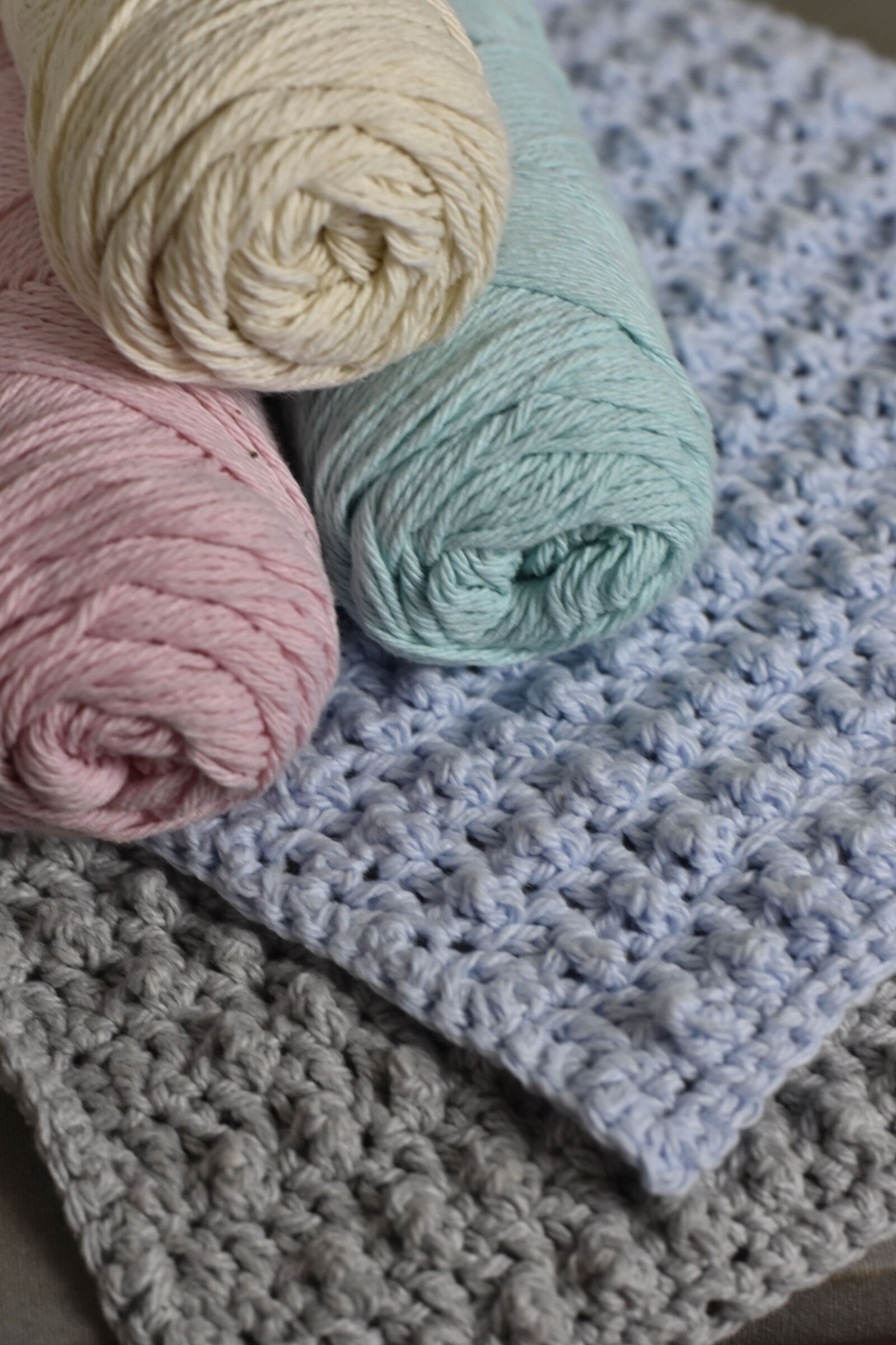 Nikon D3400 sample photo. Cotton, crochet, washcloth photography