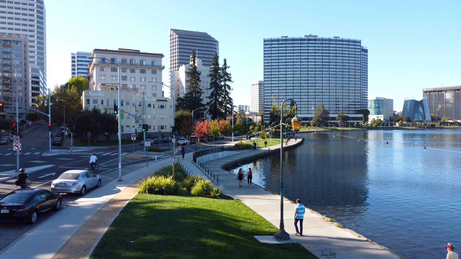 DJI FC7203 sample photo. Water, buildings, city photography