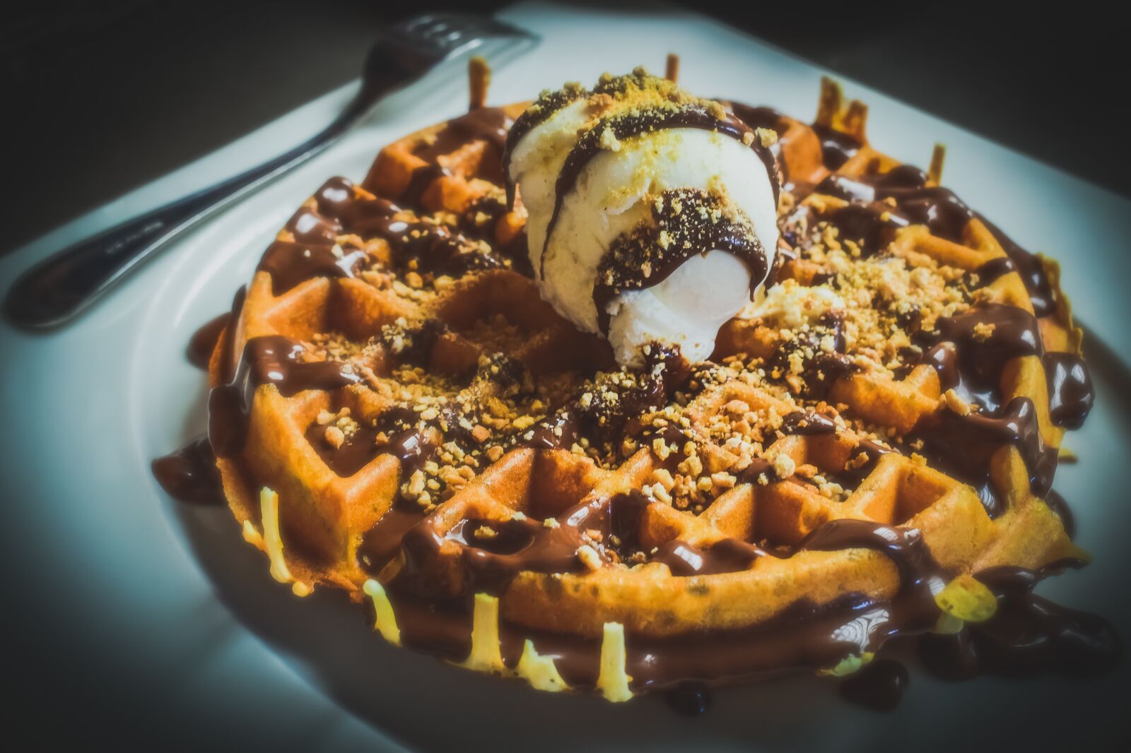 Nikon D3300 sample photo. Waffle, ice cream, dessert photography