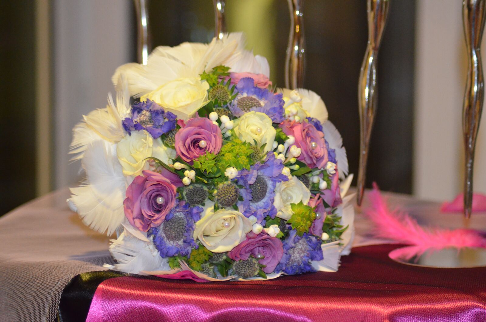 Nikon D5100 sample photo. Bouquet, wedding bouquet, table photography