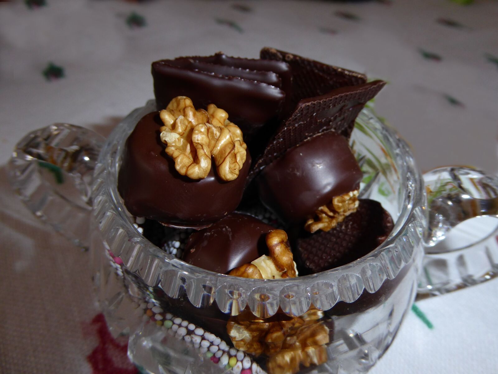 Panasonic DMC-TZ61 sample photo. Chocolates, walnut pralines, chocolate photography