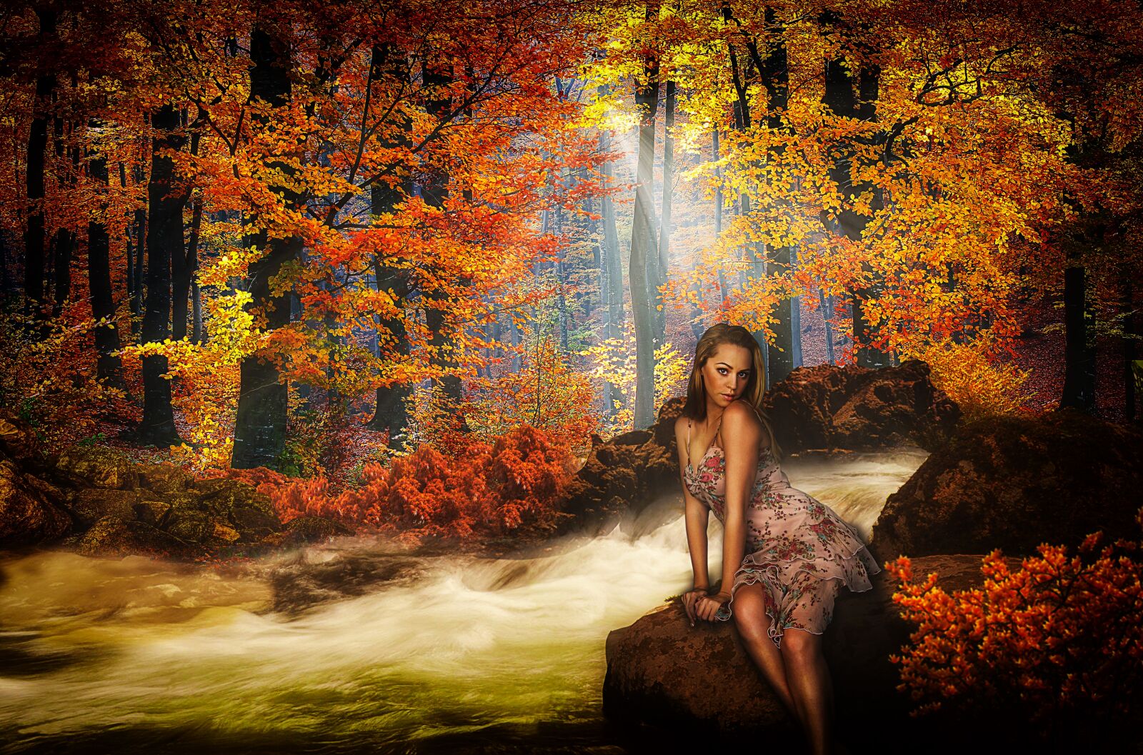 Nikon D5000 sample photo. Forest, model, river photography