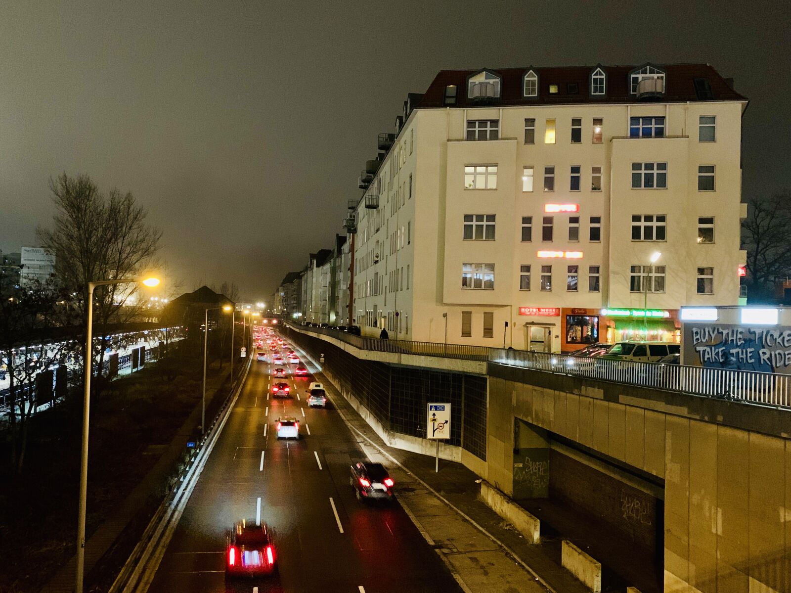 Apple iPhone XR sample photo. City highway, berlin, night photography