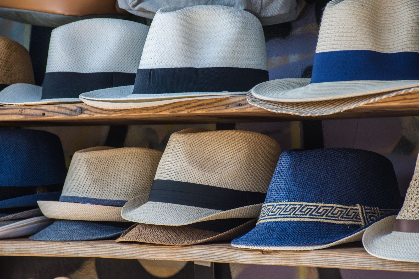 Nikon D7200 sample photo. Hats, shelving, colors photography