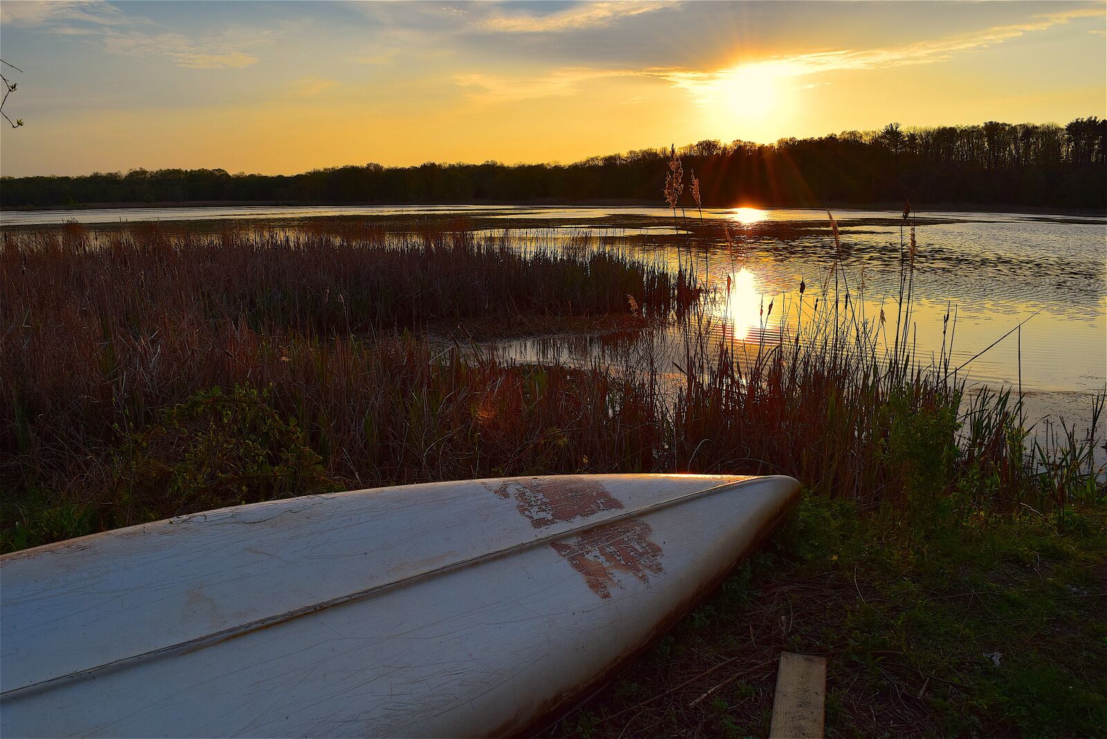 Nikon D3300 sample photo. Canoe, sunset, lake photography