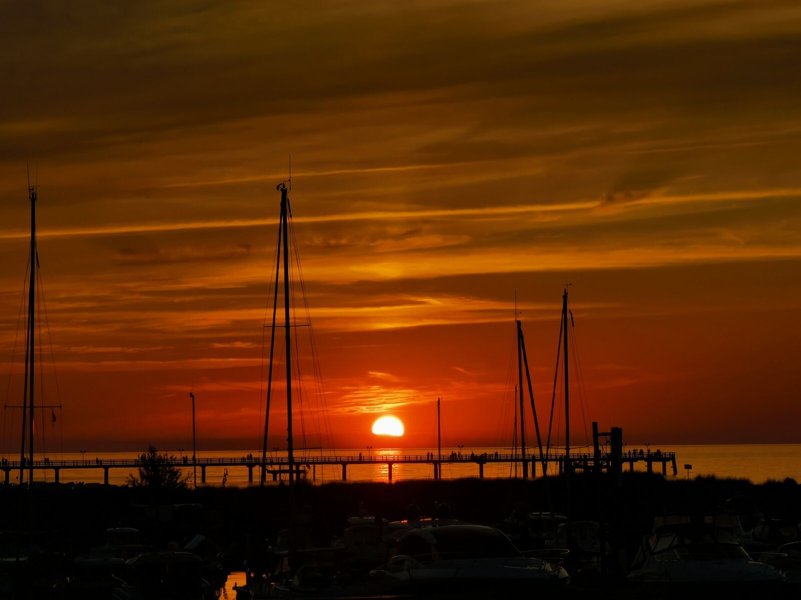 HUAWEI P30 Pro sample photo. Sunset, sea bridge, baltic photography