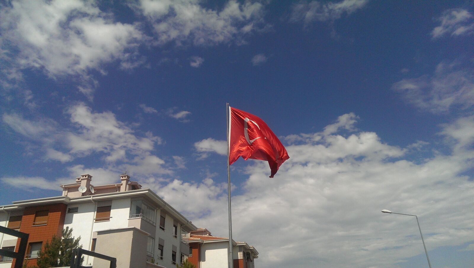 HTC ONE sample photo. Turkey, flag, near, white photography