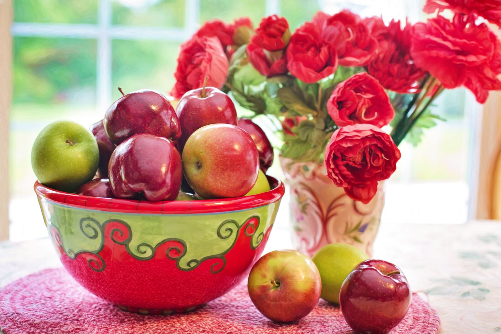 Canon EF 50mm F1.4 USM sample photo. Apples, red, bowl photography