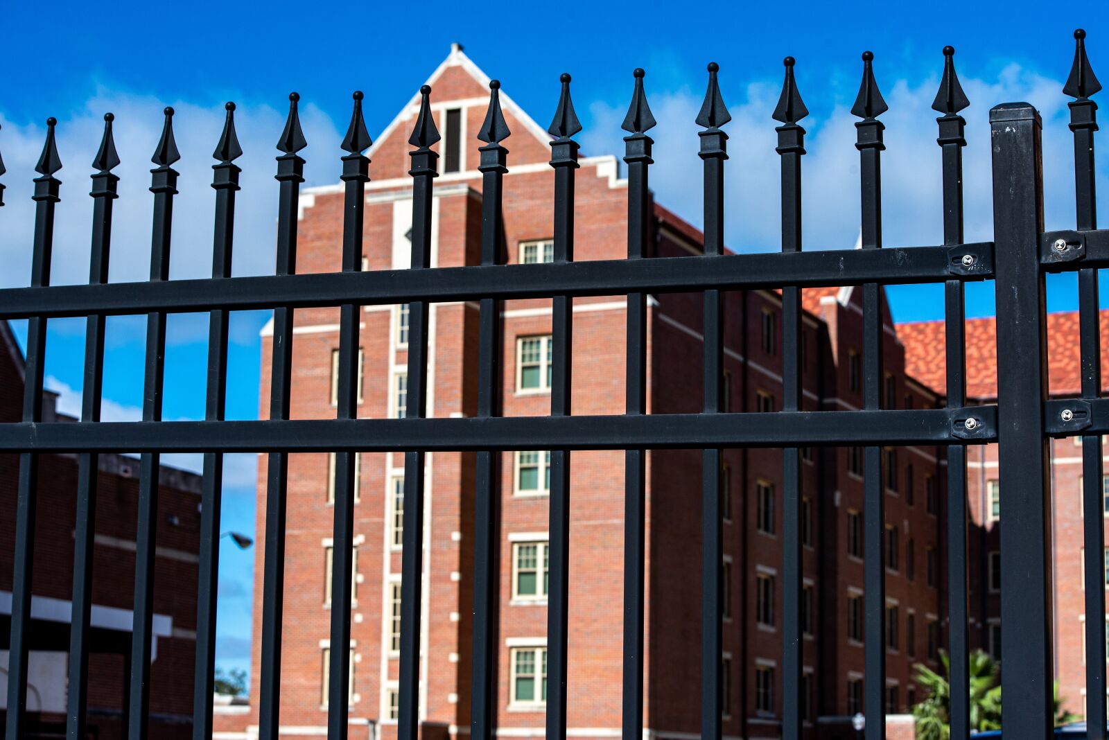Nikon D750 sample photo. Gate, fence, dorm photography