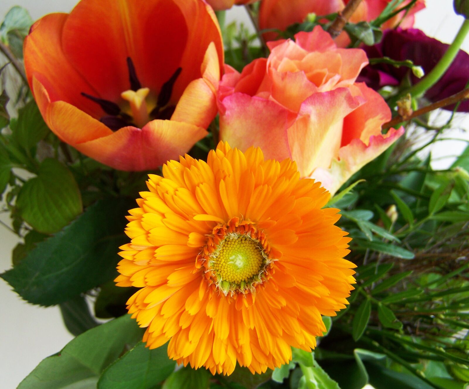 Kodak EASYSHARE ZD710 ZOOM DIGITAL CAMERA sample photo. Flower bouquet, yellow-orange, cut photography