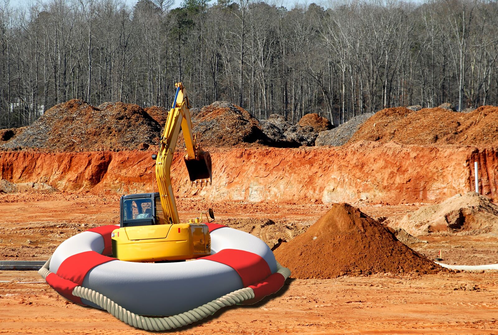 Nikon D200 sample photo. Bulldozer, shipyard, lifebelt photography