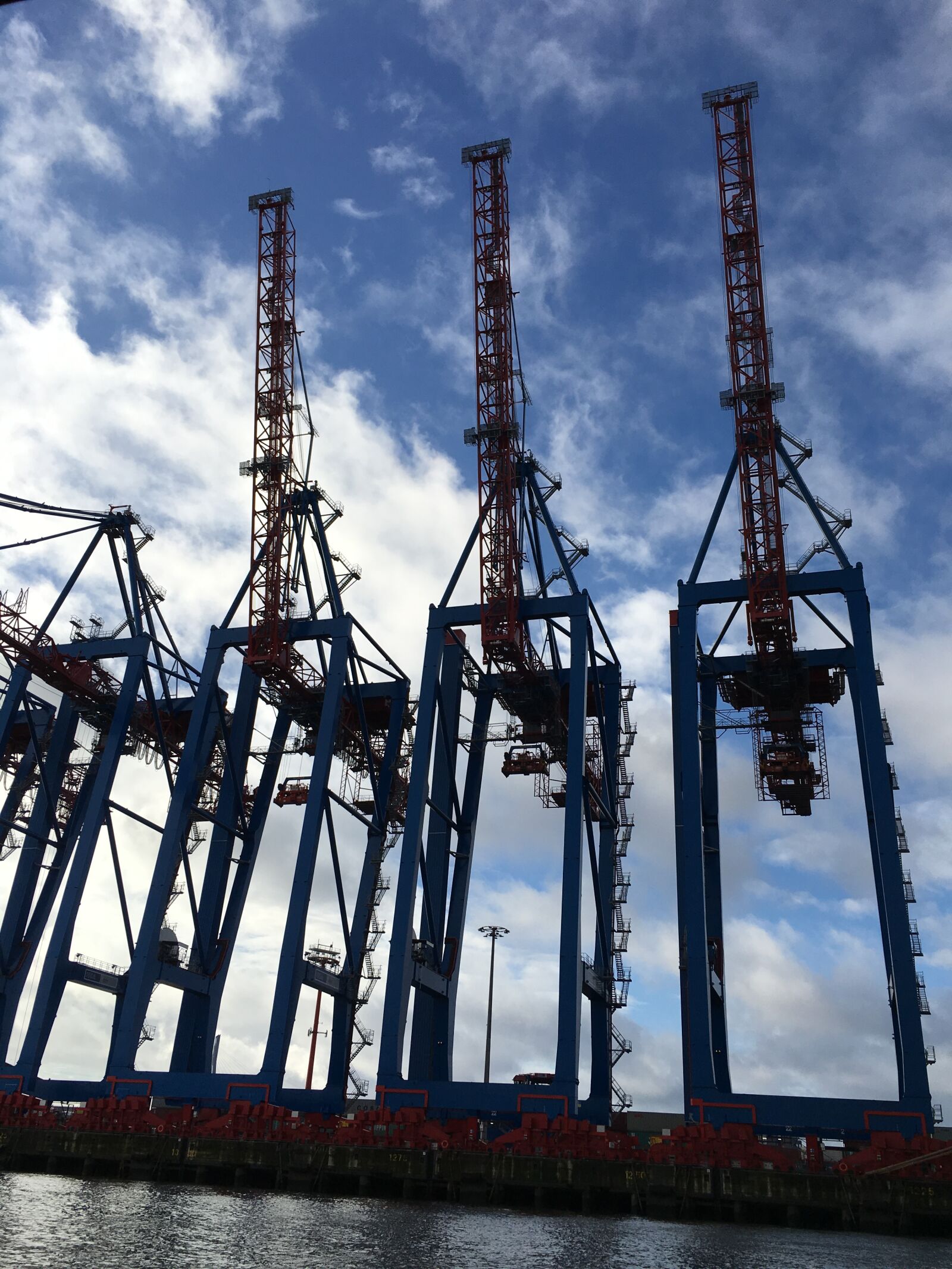 Apple iPhone 6s Plus sample photo. Cranes, container port, hamburg photography