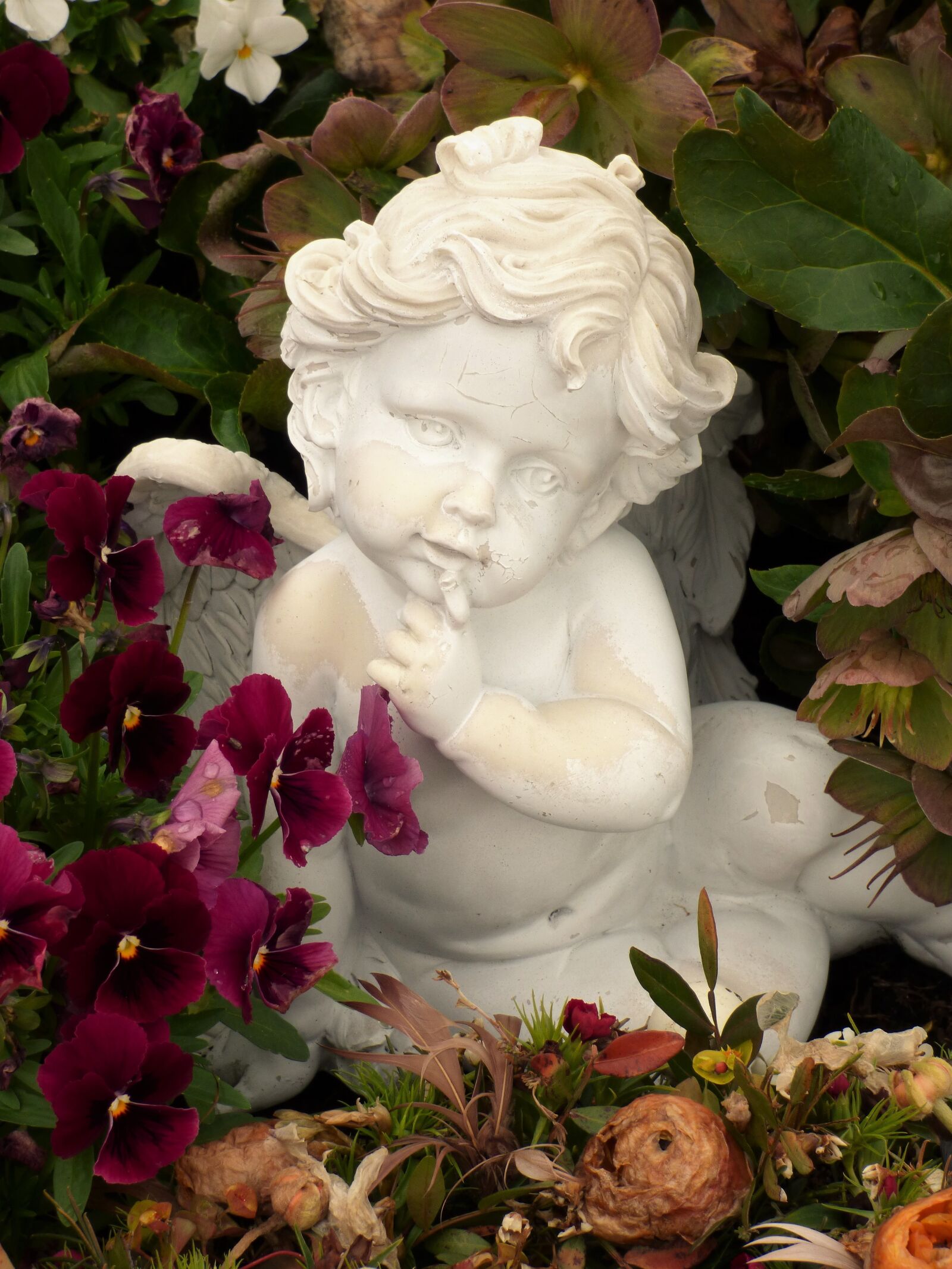 Panasonic DMC-FZ72 sample photo. Angel, garden, sculpture photography