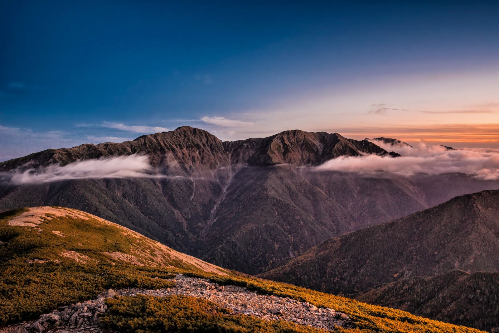 Nikon D800E sample photo. Afterlight, at dusk, mountain photography