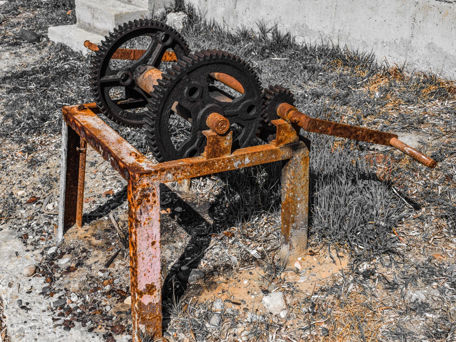 Nikon D3300 sample photo. Winch, boat winch, rusty photography