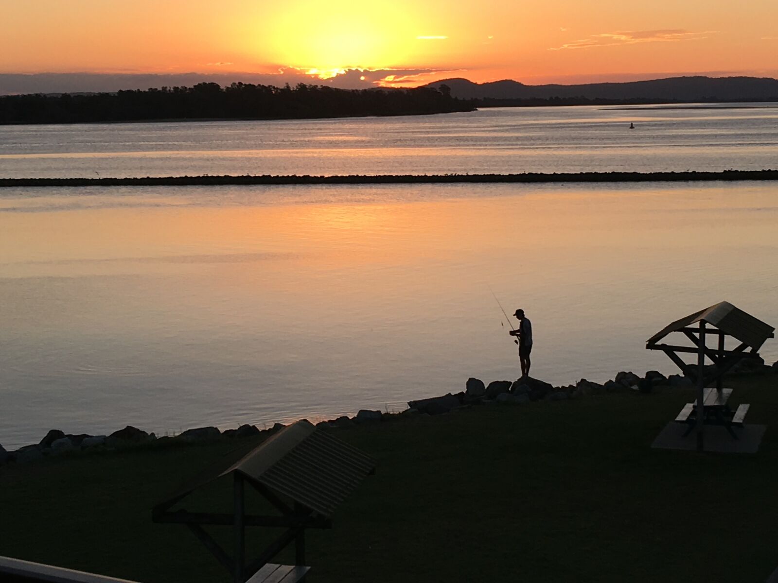 Apple iPhone 6s Plus sample photo. Sunset, fishing, river photography
