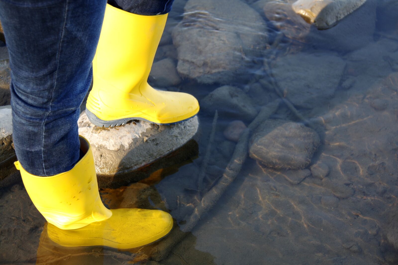 Canon EOS 450D (EOS Rebel XSi / EOS Kiss X2) sample photo. Rubber boots, river, water photography