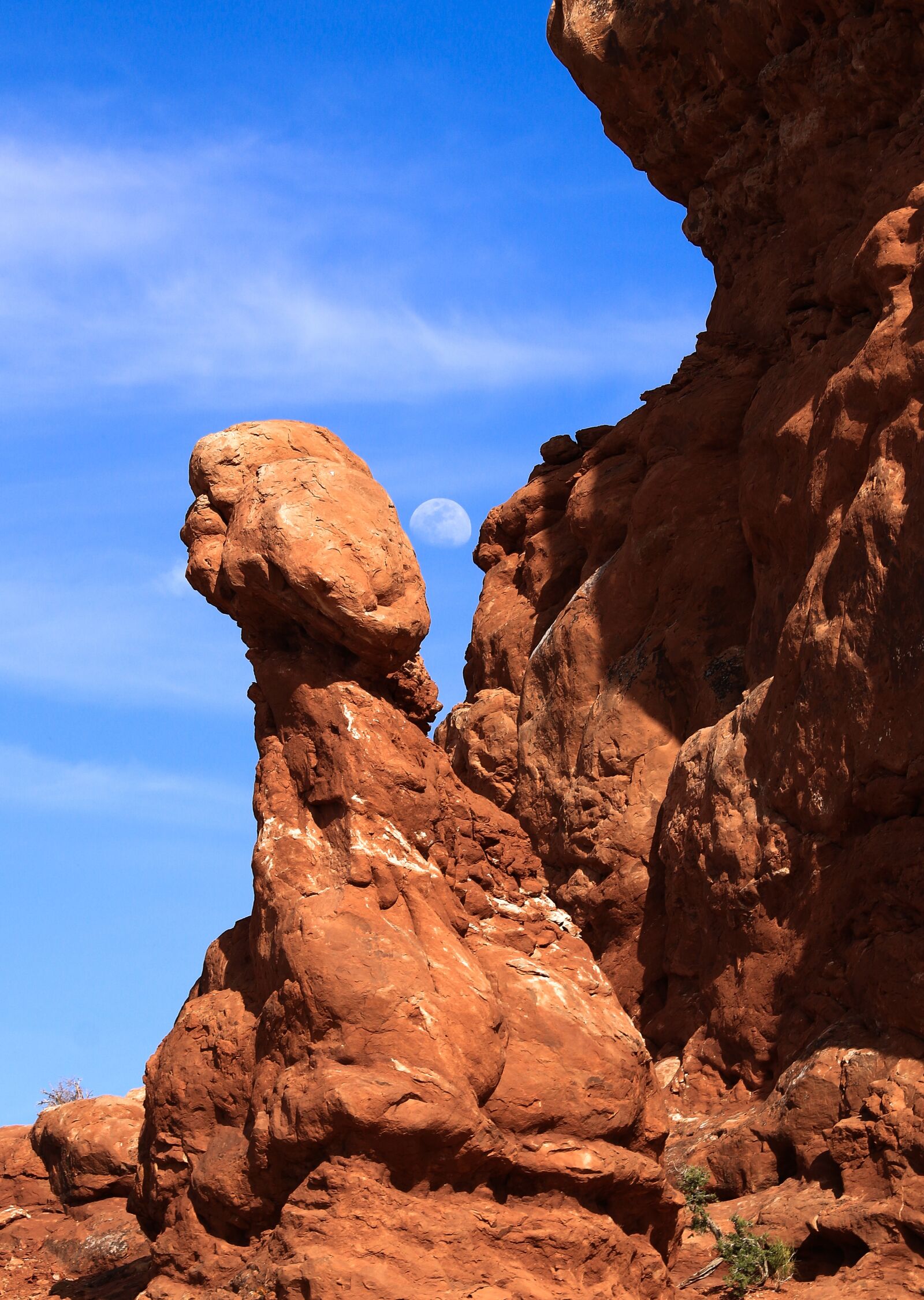 Canon EF-S 55-250mm F4-5.6 IS STM sample photo. Red rock, moon, desert photography