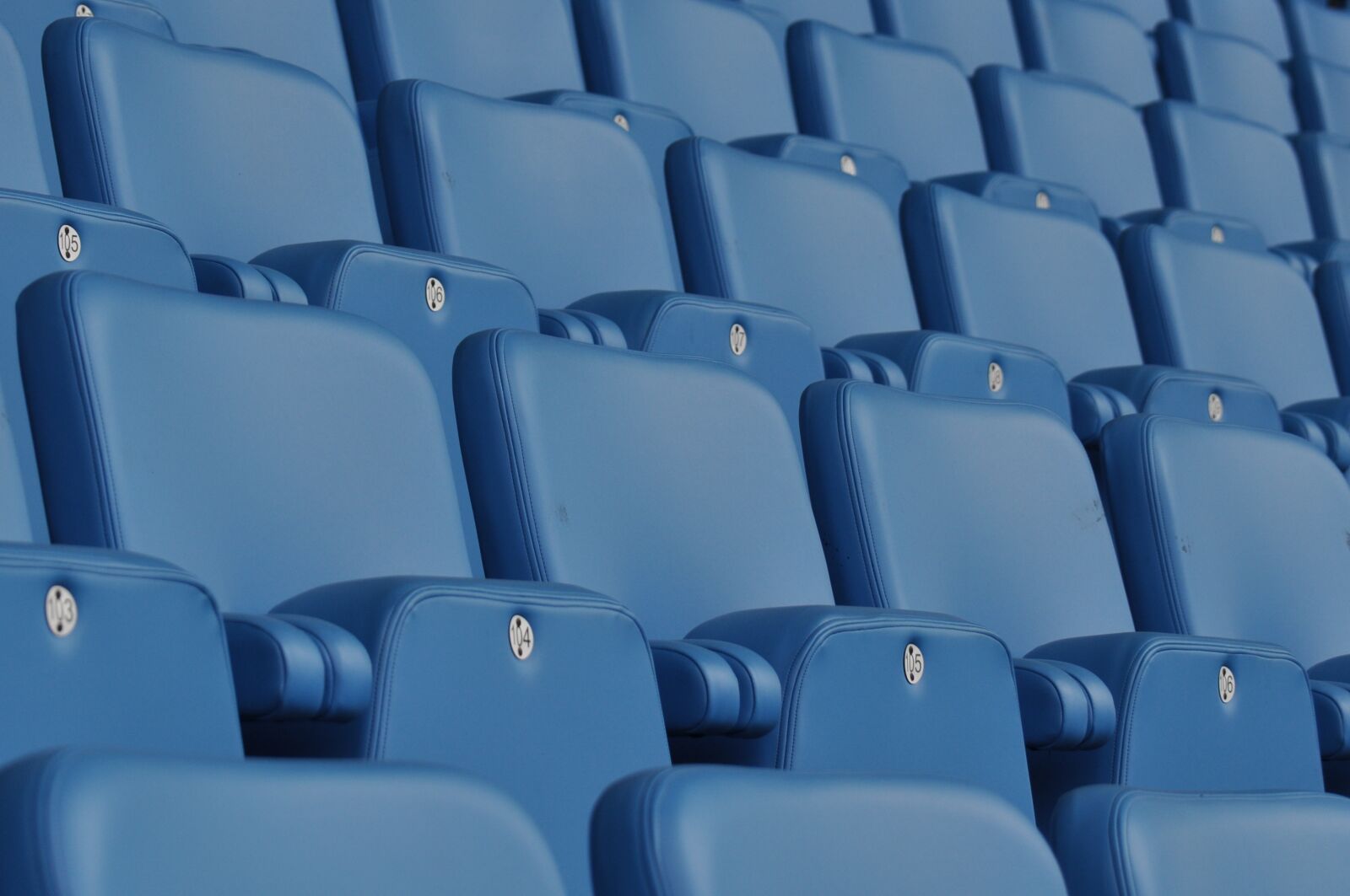 Nikon D5000 sample photo. Seats, blue, stadium photography