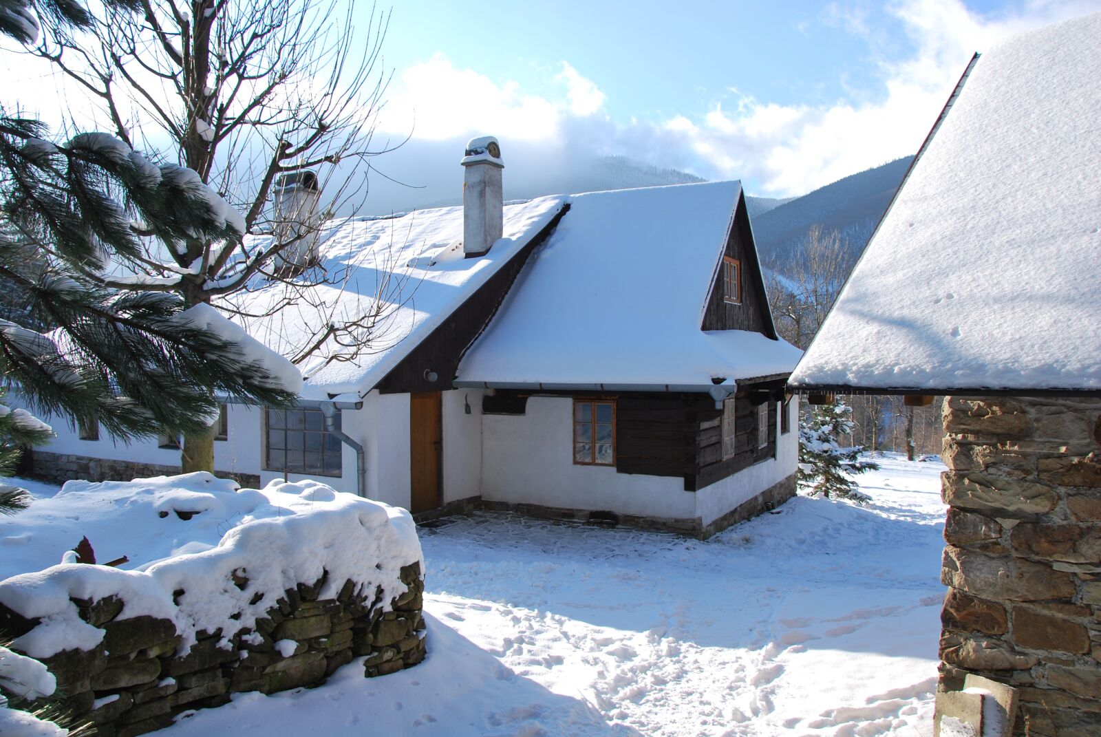 Nikon D60 sample photo. Winter, cottage, snow photography