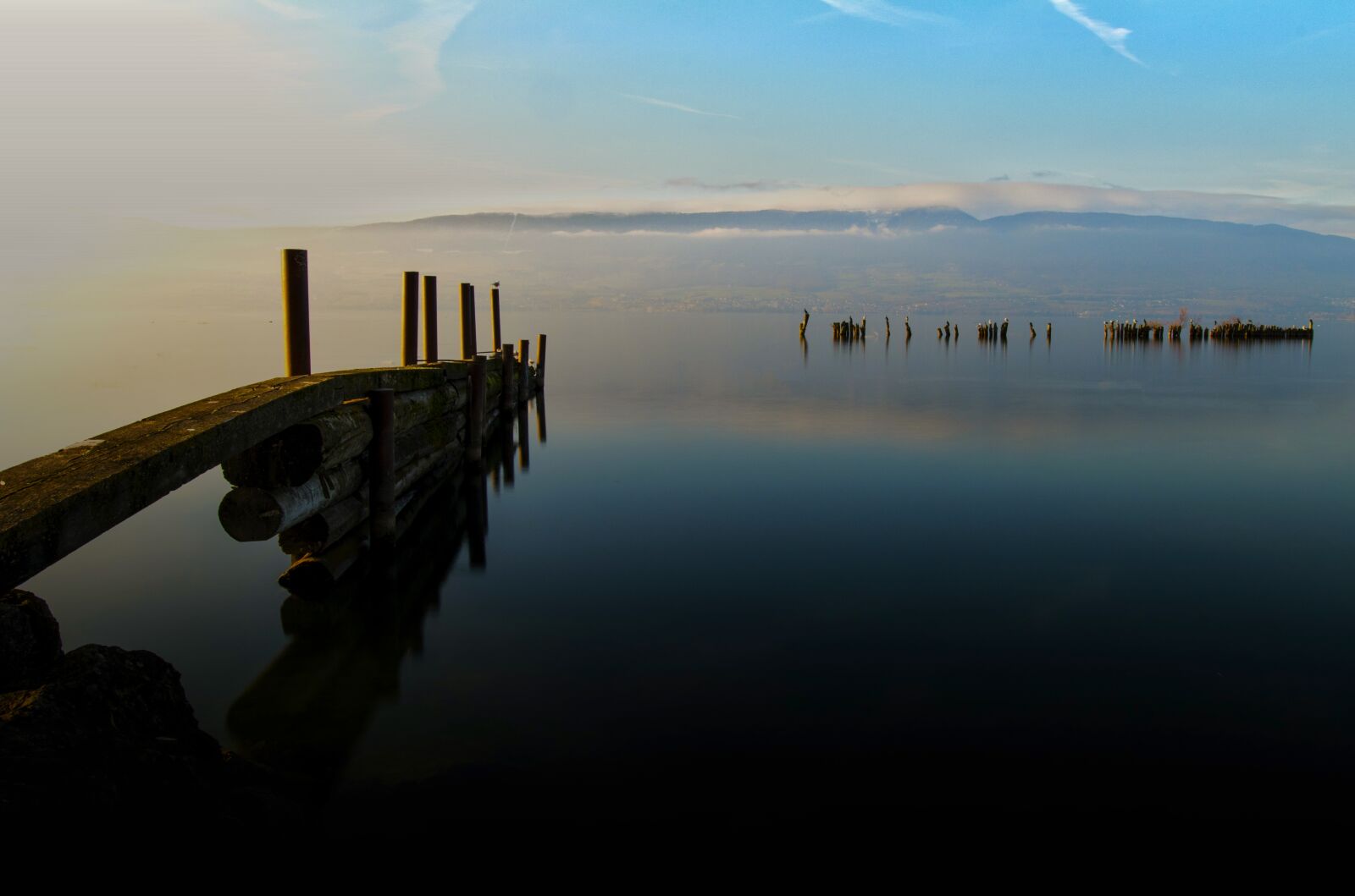 Nikon D5500 sample photo. Pontoon, lake, sky photography