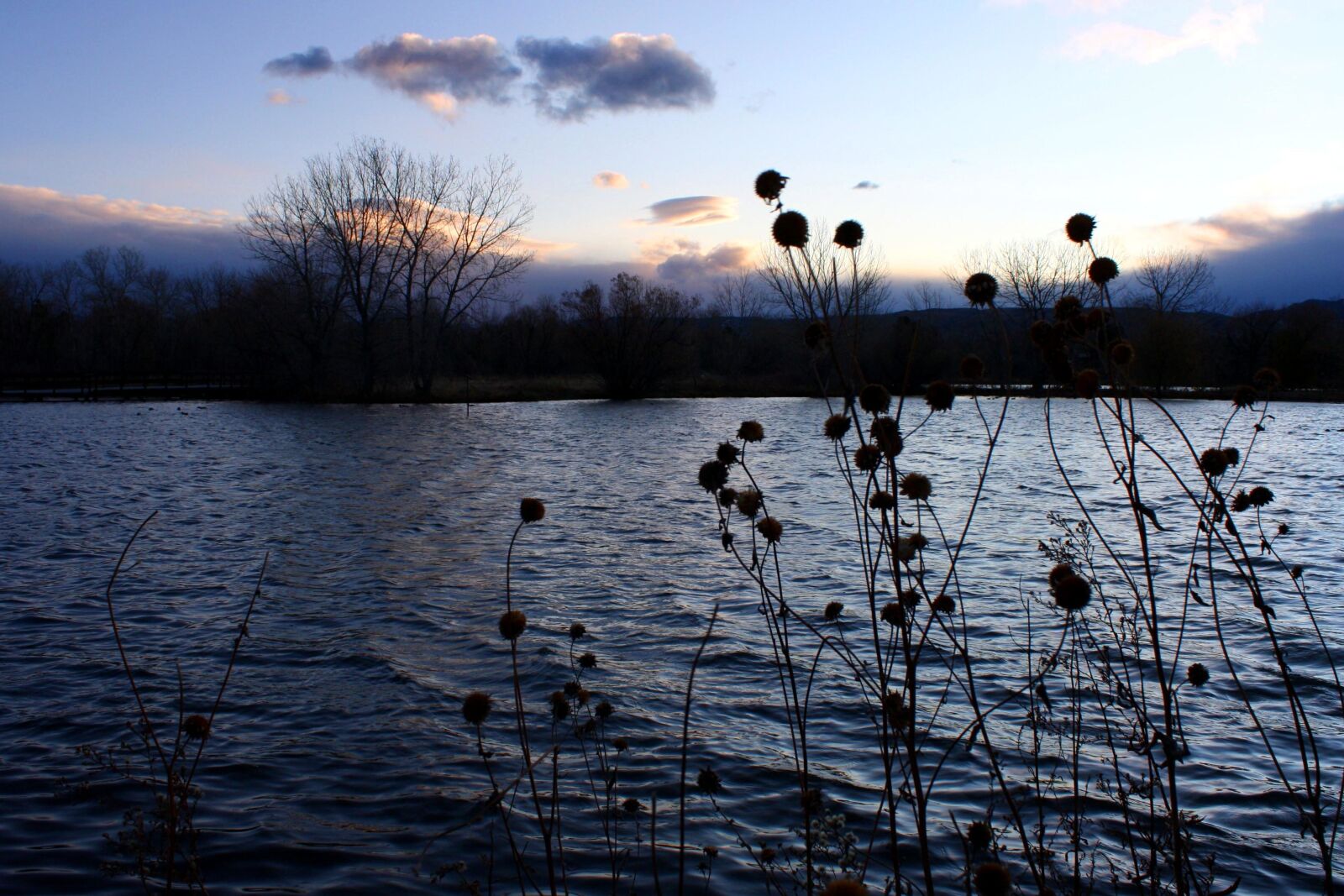 f/3.5-5.6 IS sample photo. Lake, dusk, november photography