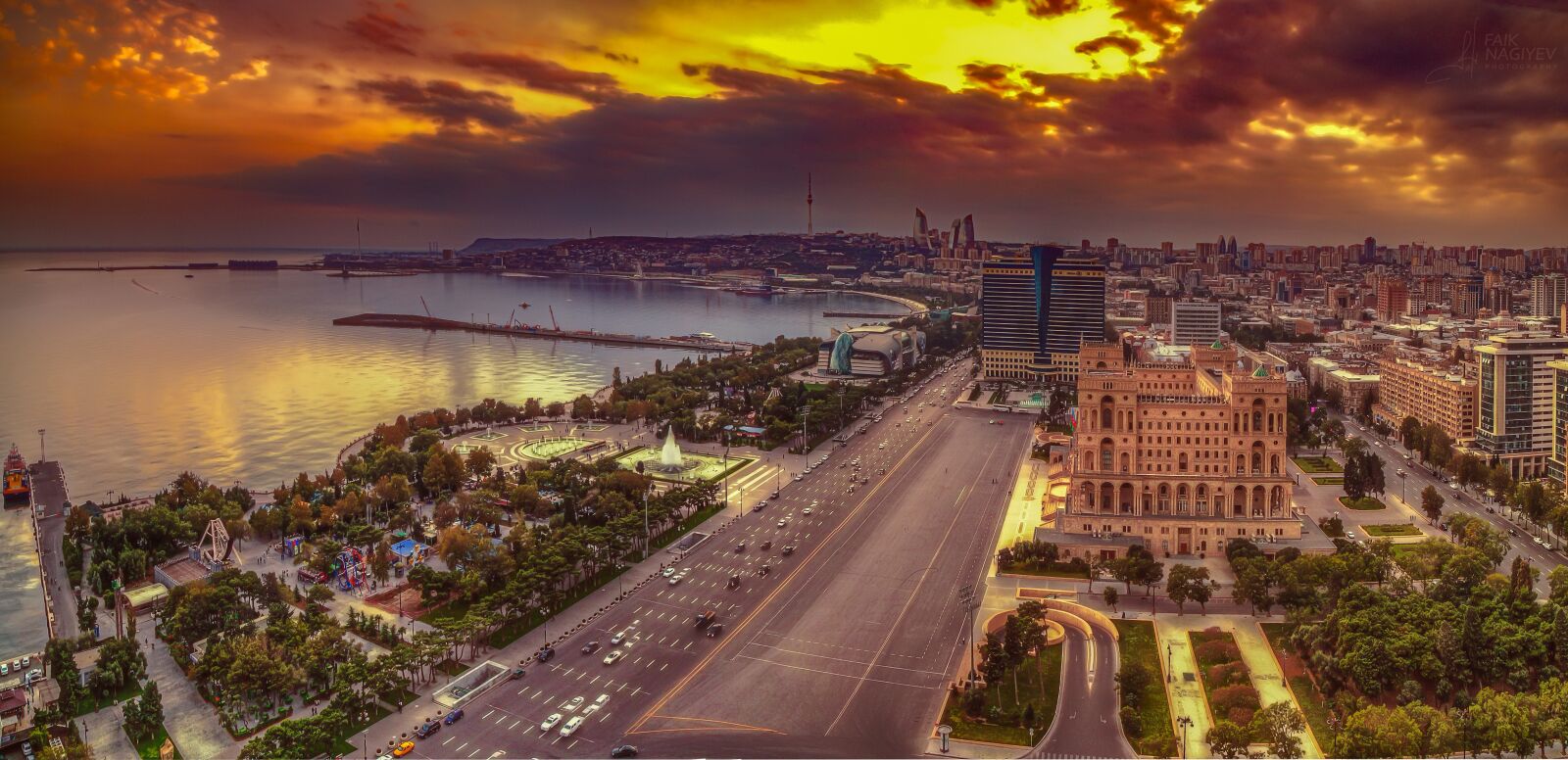 Canon EOS 6D + Canon EF 24-105mm F4L IS USM sample photo. Baku, azerbaijan, panorama photography