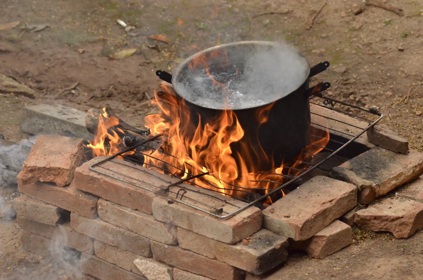 Nikon D7000 sample photo. Stove, firewood, brick photography