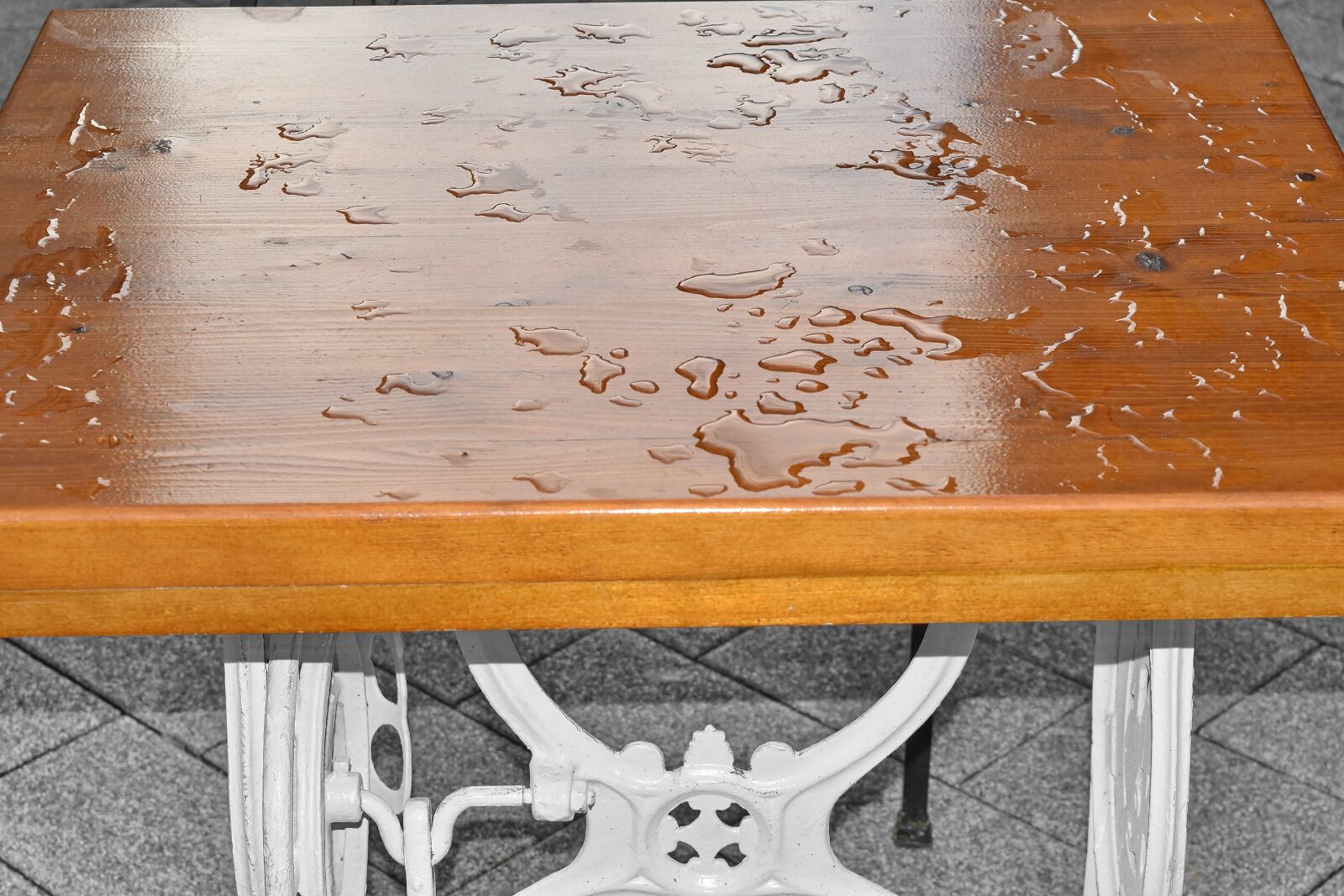 Nikon D5500 sample photo. Rain, wet, wood, empty photography