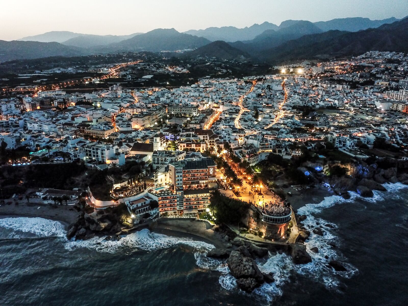 DJI FC220 sample photo. Dusk, nerja, malaga photography