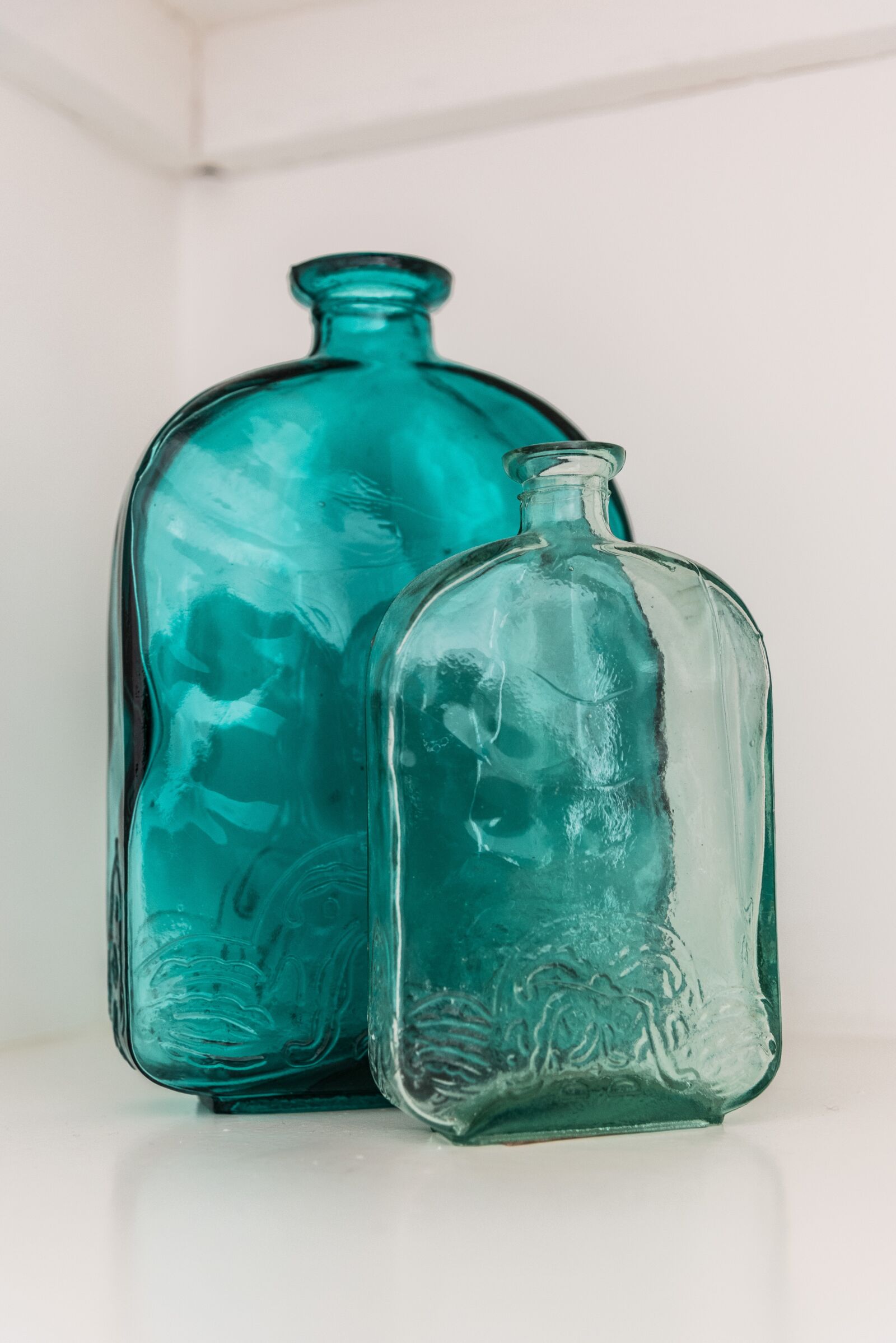 Nikon D750 sample photo. Decoration, bottles, blue glass photography