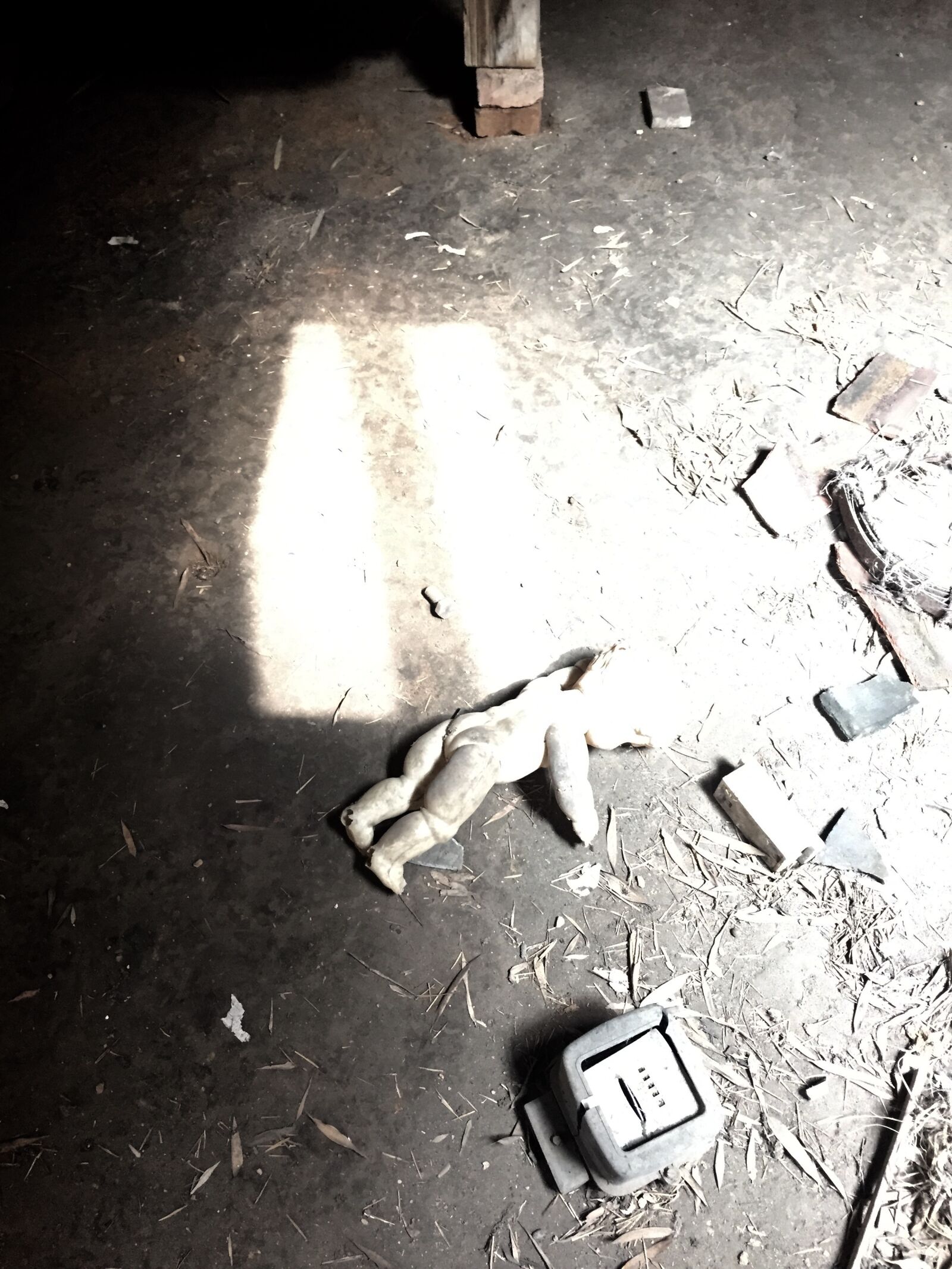 iPhone 6 back camera 4.15mm f/2.2 sample photo. Abandoned, doll, exposure photography