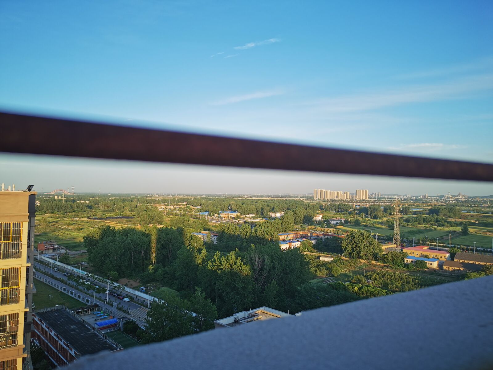 HUAWEI P30 sample photo. Railing, overlooking the, blue photography