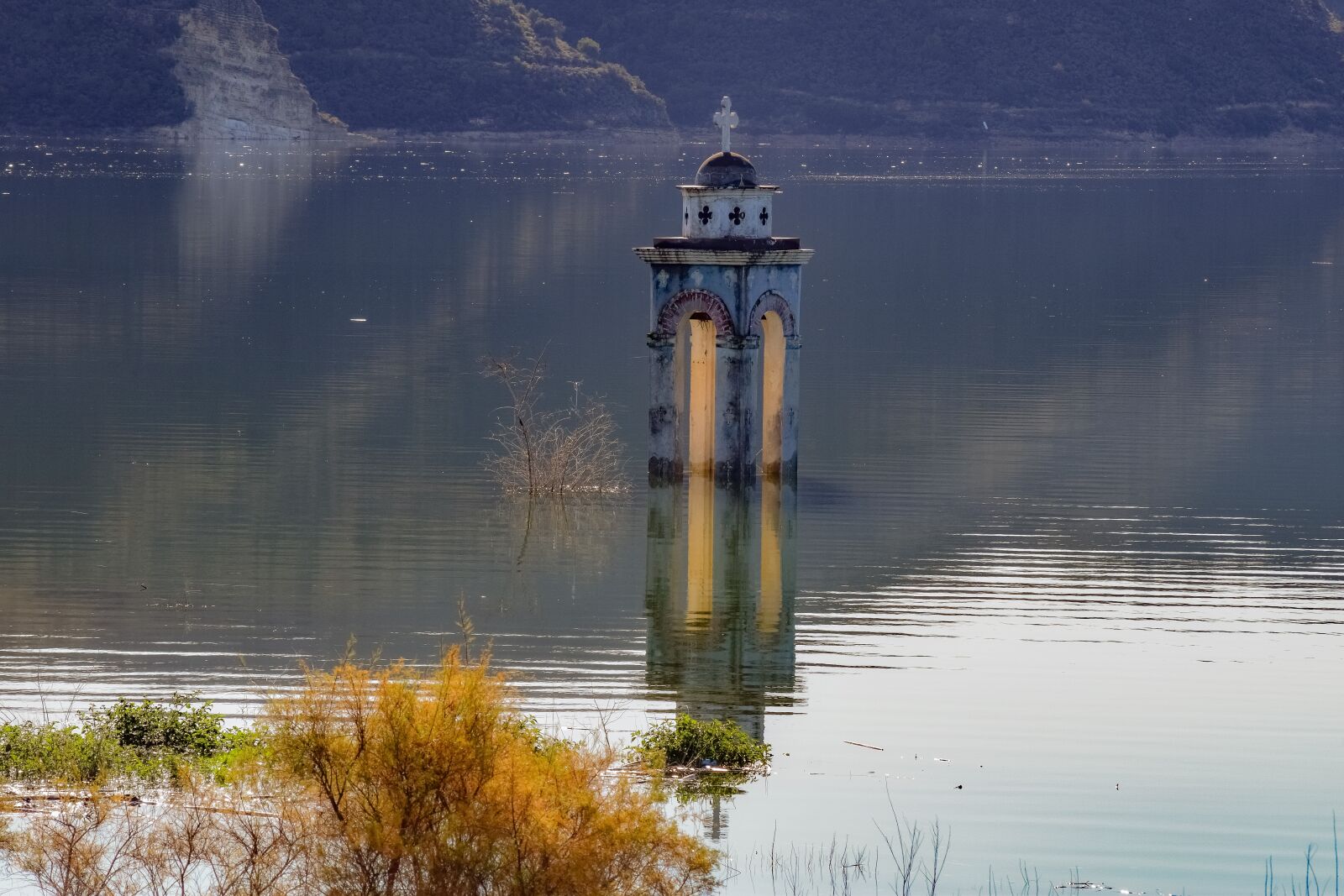 Nikon D3300 sample photo. Kouris dam, lake, sunken photography