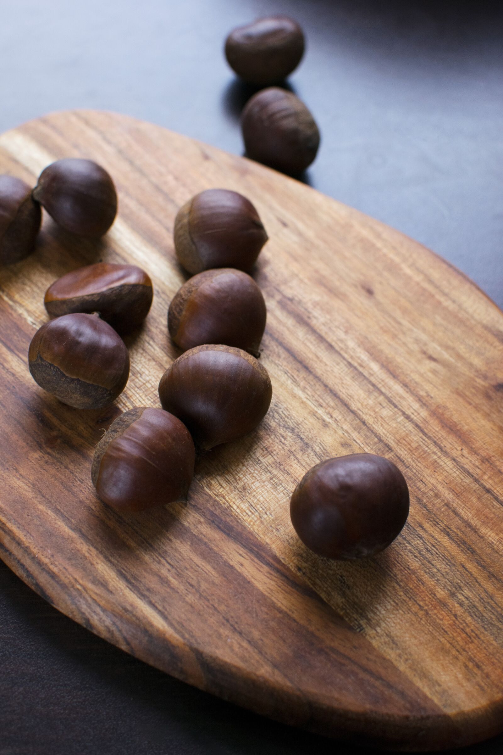 Nikon D5300 sample photo. Chestnuts, wooden board, food photography