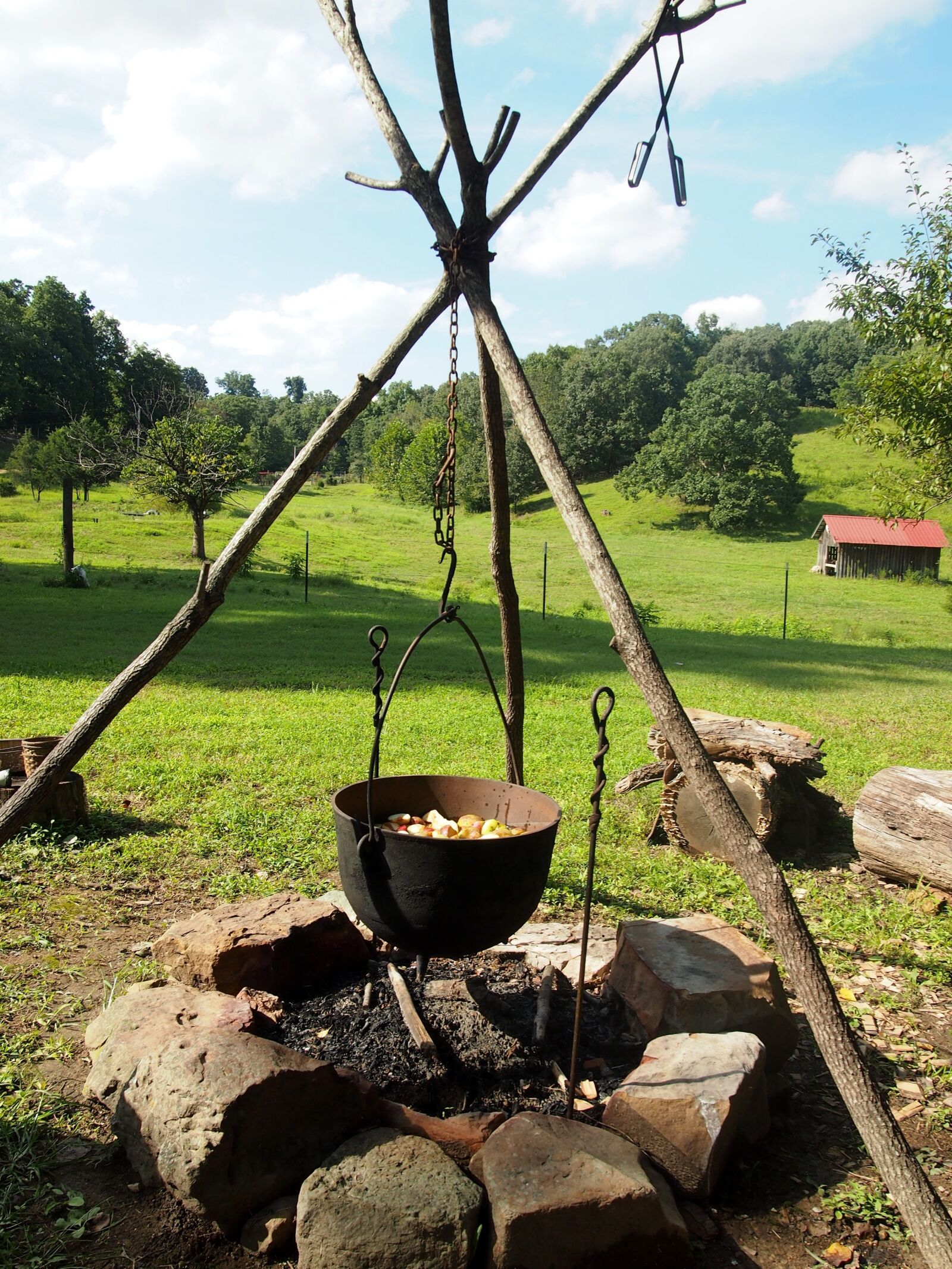 Olympus PEN E-PL3 sample photo. Fire, campfire, rustic photography