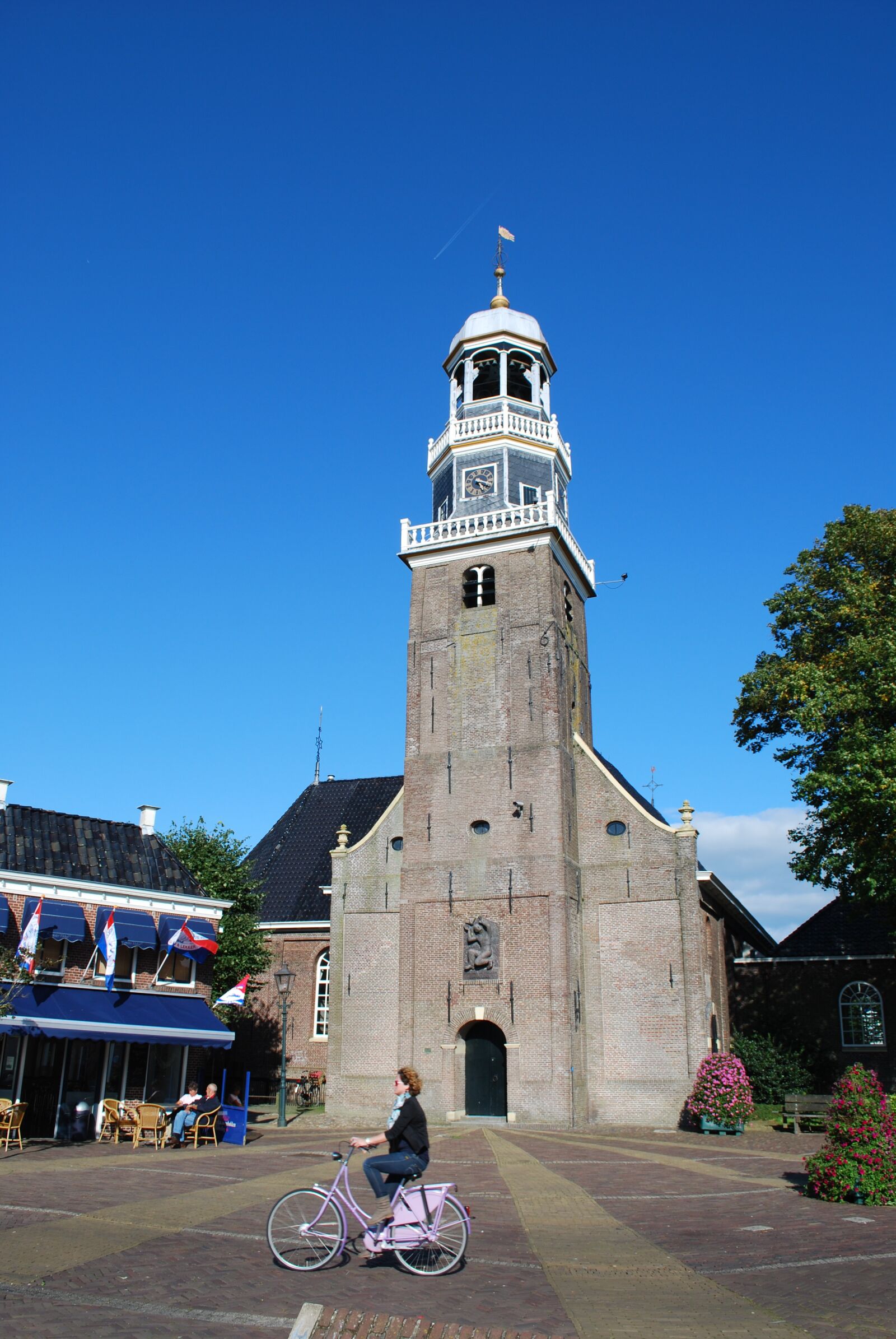 Nikon D60 sample photo. Church, bike, blue photography