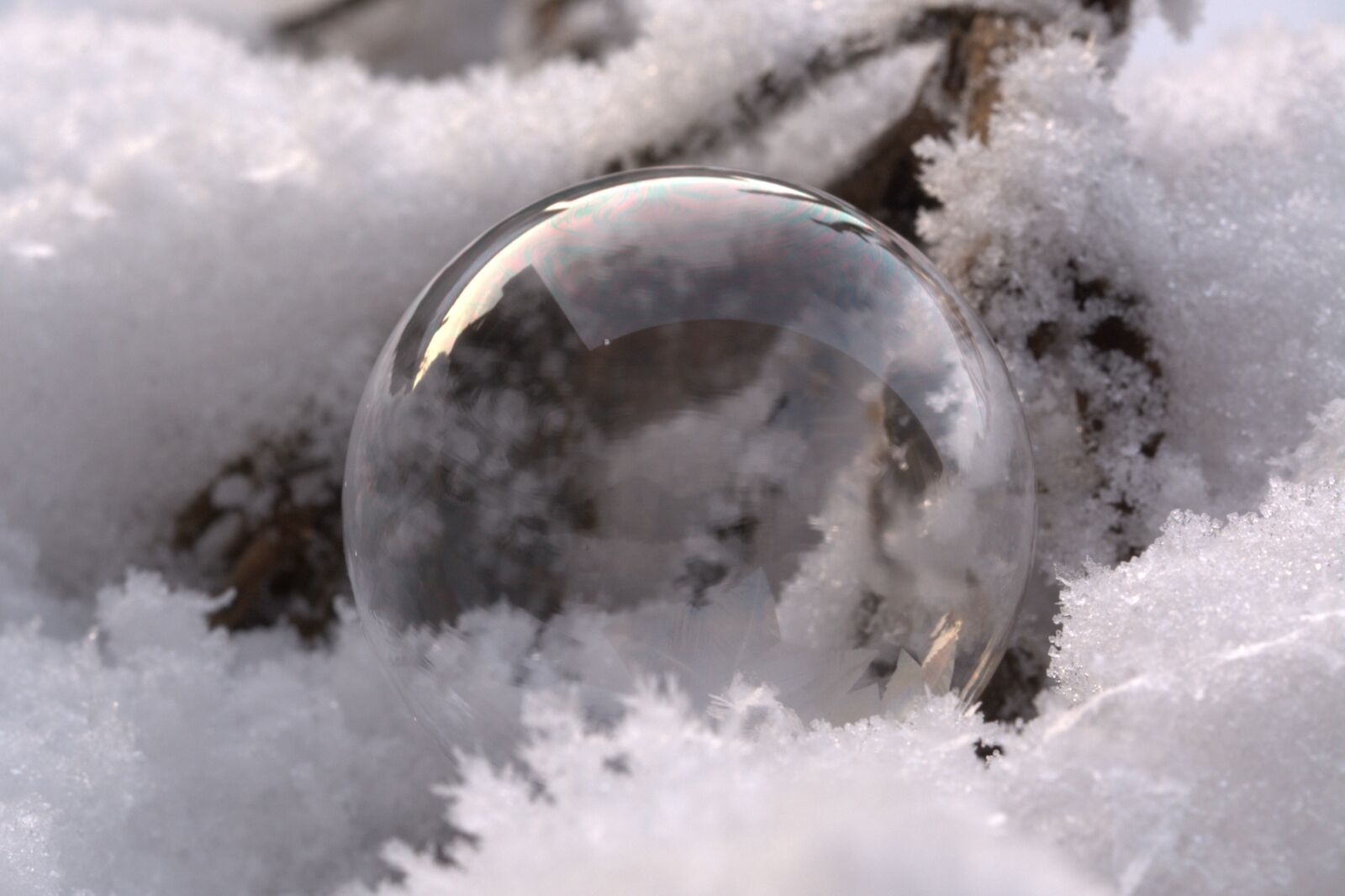 Nikon D5200 sample photo. Embedded seifenblase, embedded, snow photography