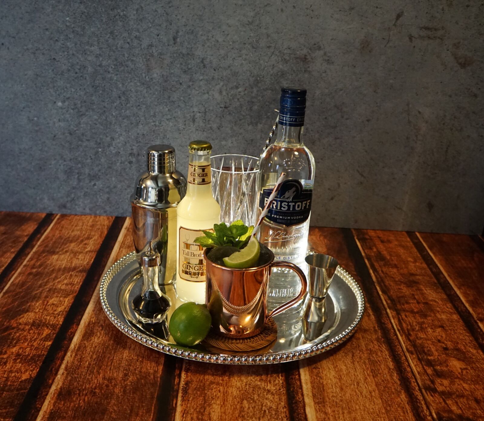 Sony a6000 sample photo. Cocktail, moscow mule, service photography
