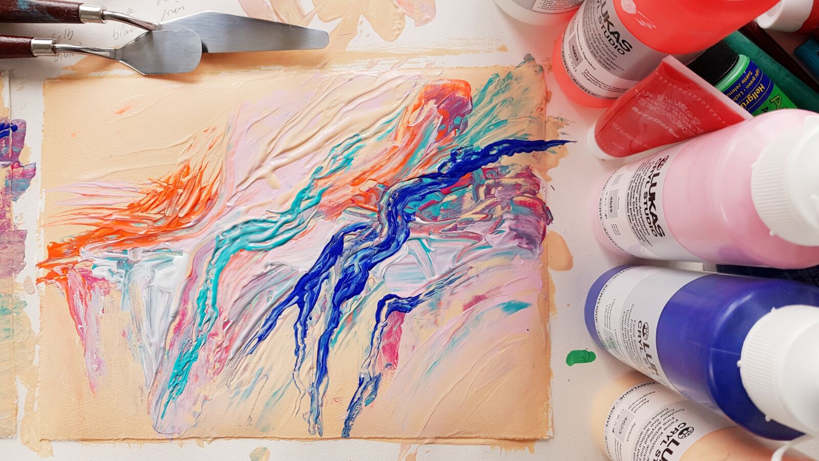 Samsung Galaxy S7 Edge sample photo. Paint, acrylic paints, spatula photography