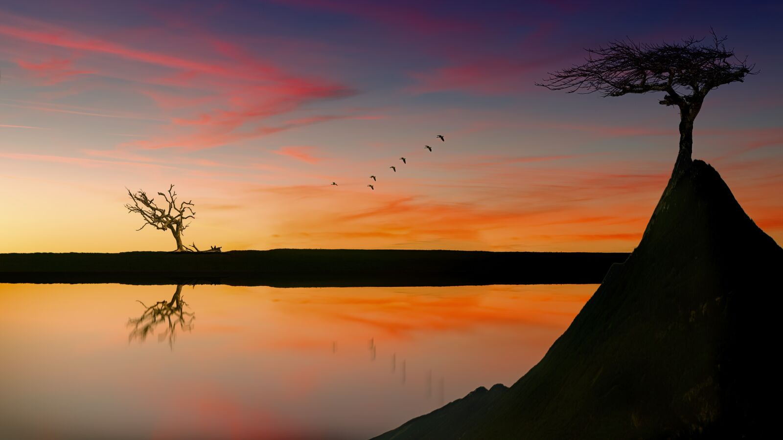 Canon EF-S 17-85mm F4-5.6 IS USM sample photo. Lake, sunset, trees photography