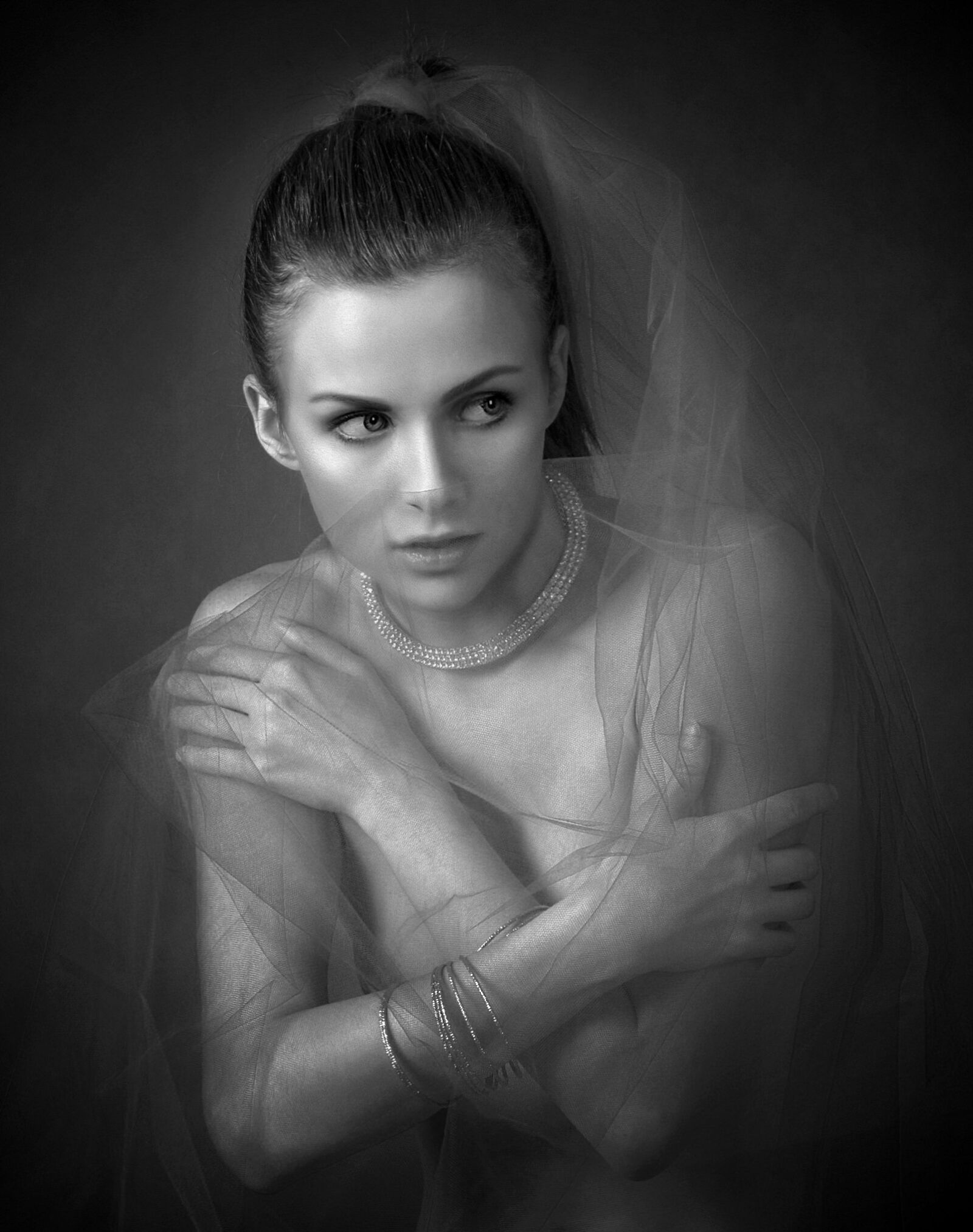 Nikon D80 sample photo. Girl, tulle, portrait photography