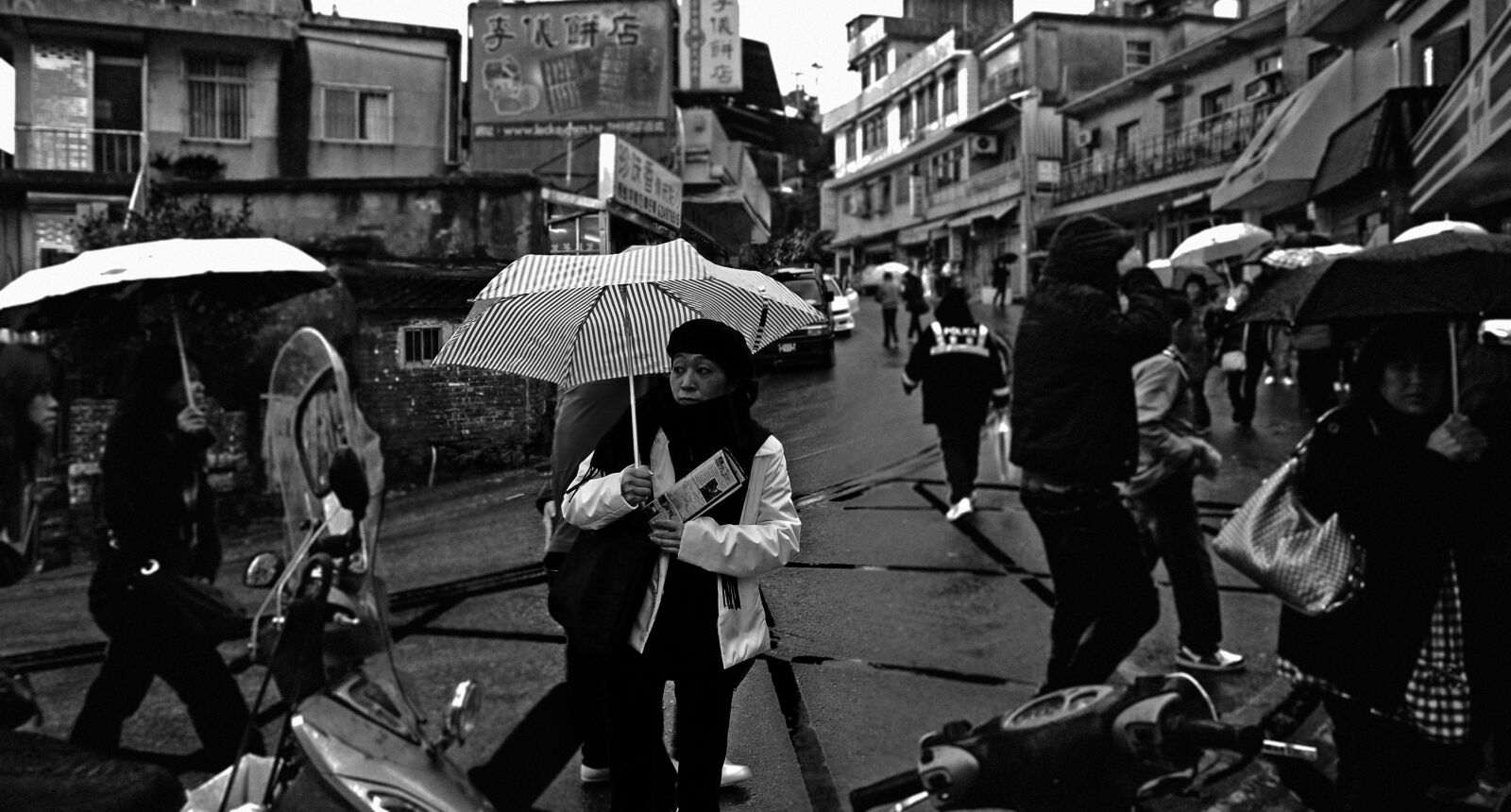 Nikon D90 sample photo. Taipei, umbrella, rain photography