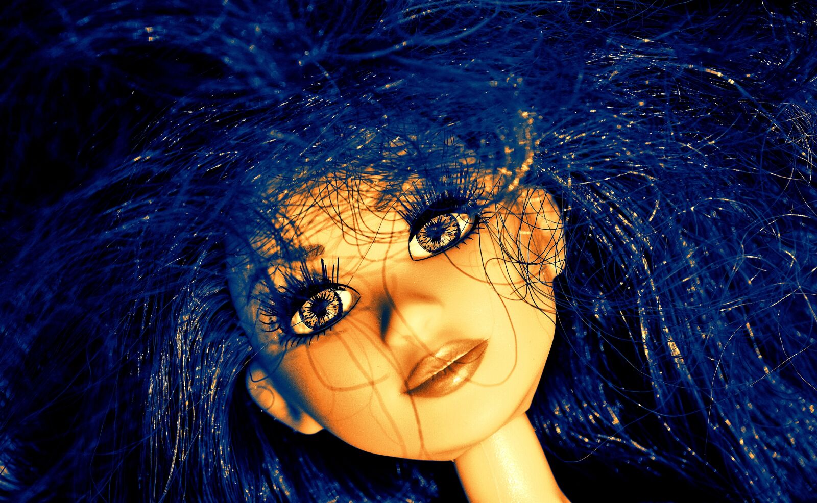Nikon D3200 sample photo. Doll, blue hair, wuschelig photography