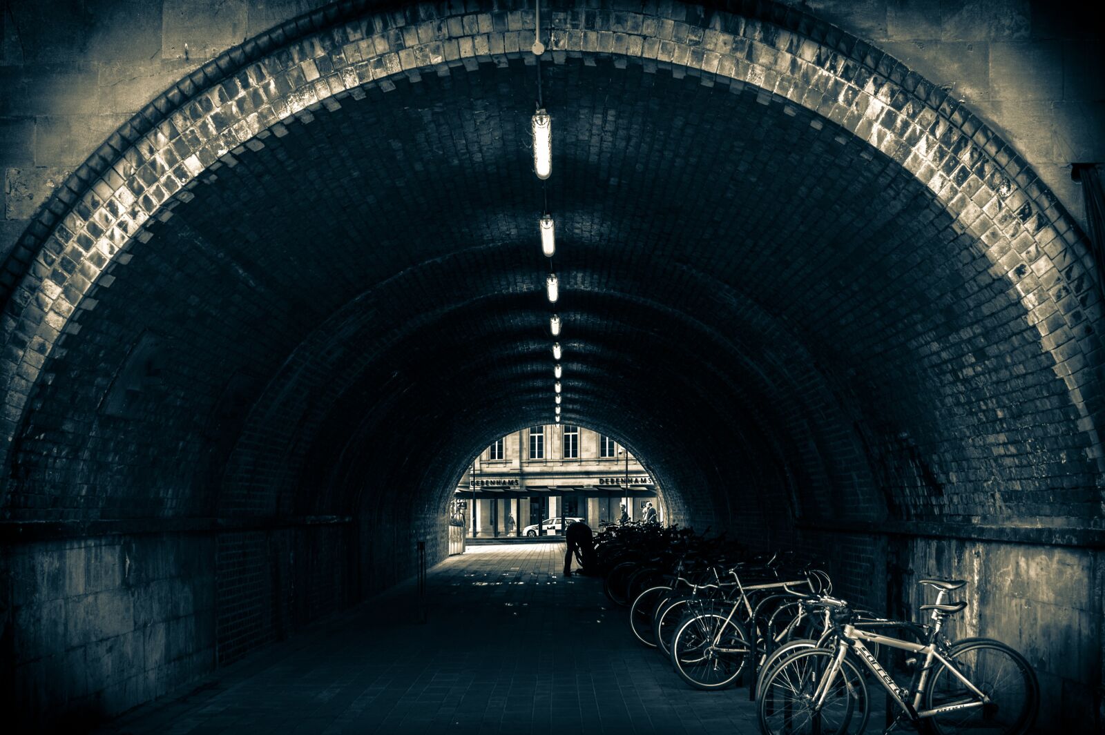 Nikon D3300 sample photo. Tunnel, bikes, bike photography