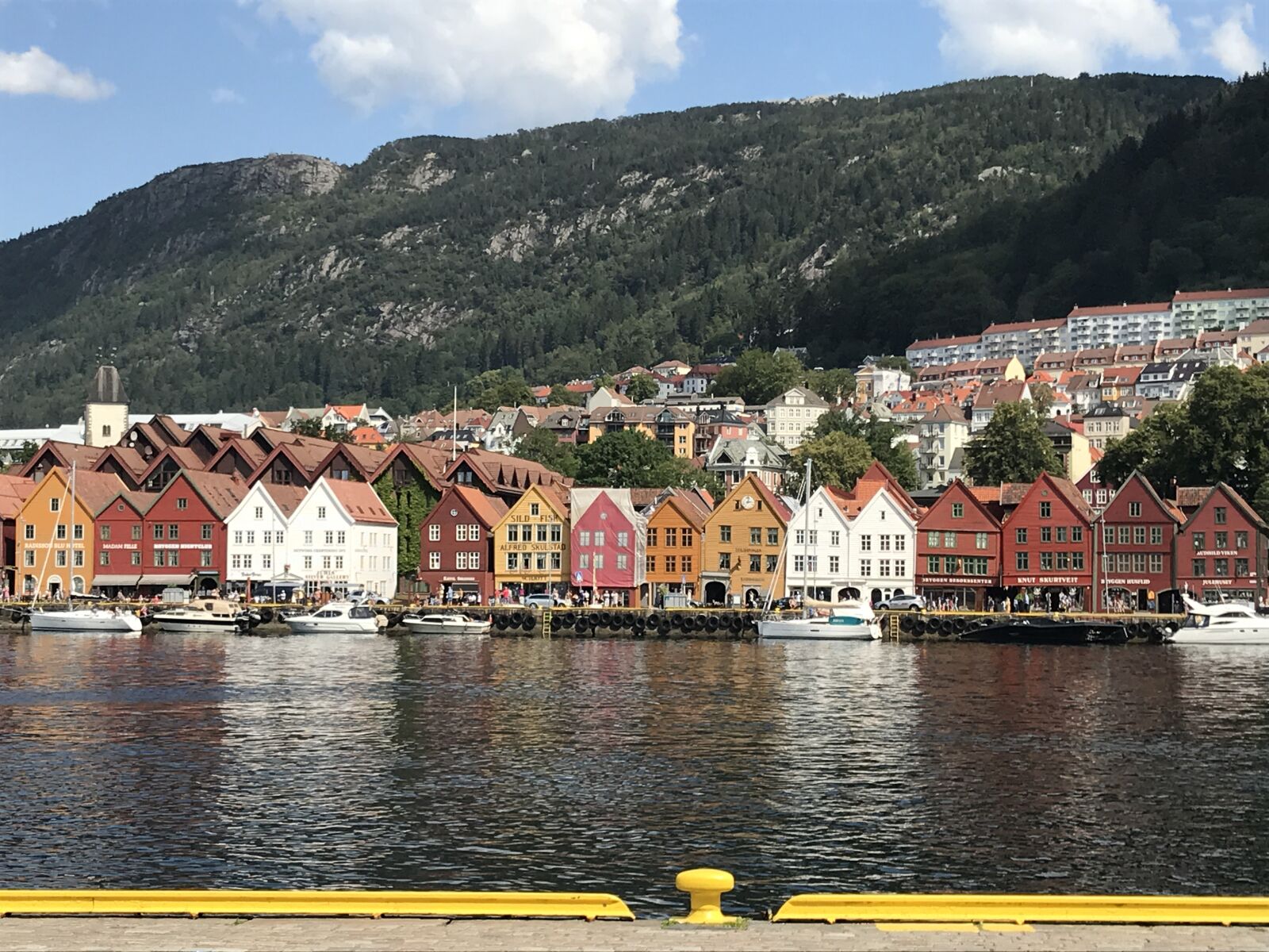 iPhone 7 back camera 3.99mm f/1.8 sample photo. Bergen city, norway, bridges photography
