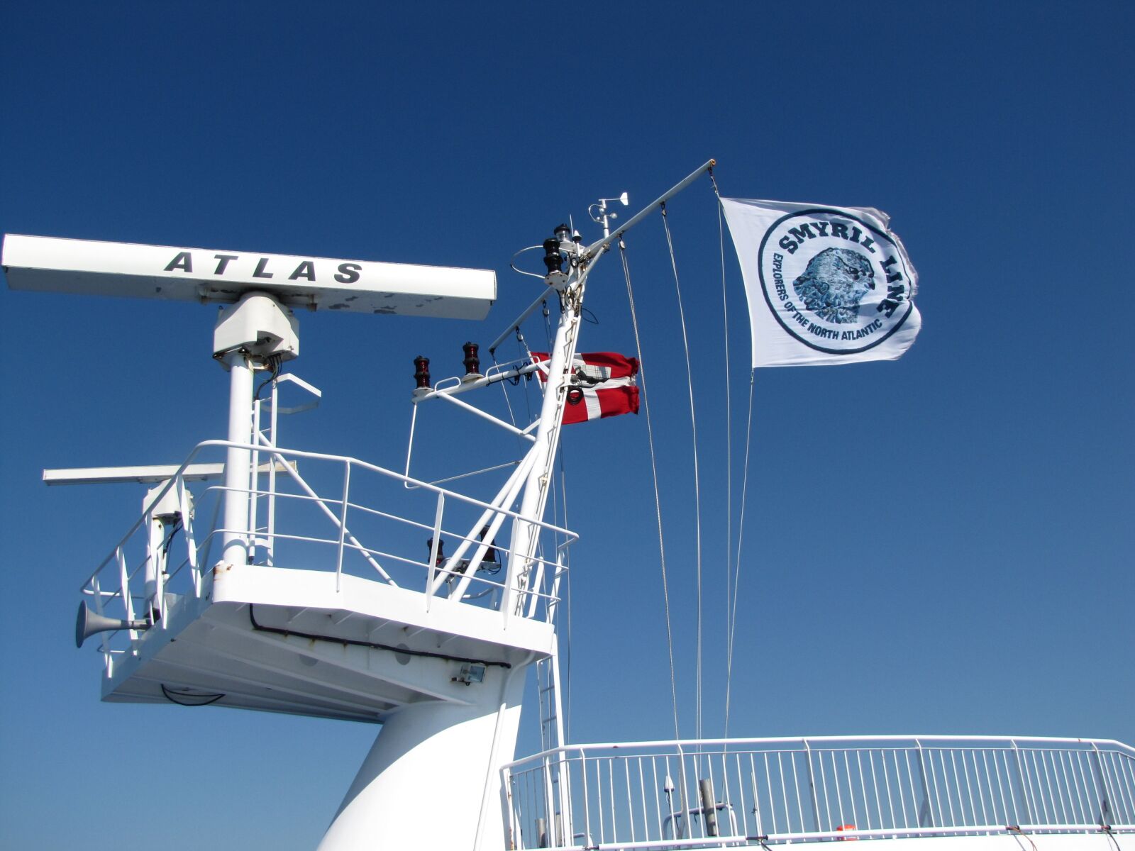 Canon PowerShot SX20 IS sample photo. Smyril line, ferry, flagpole photography